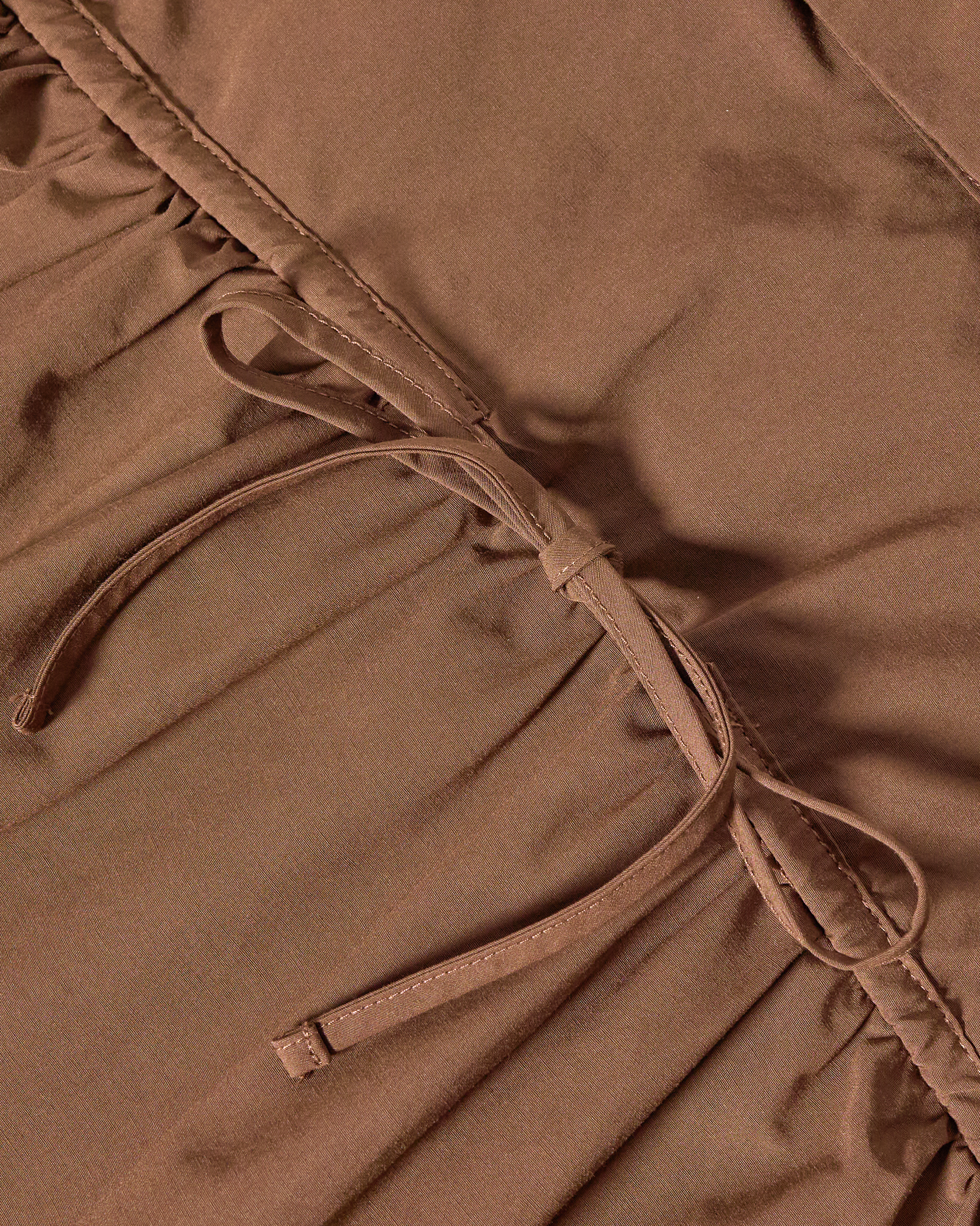 Petal Collar Tie Top - Brown