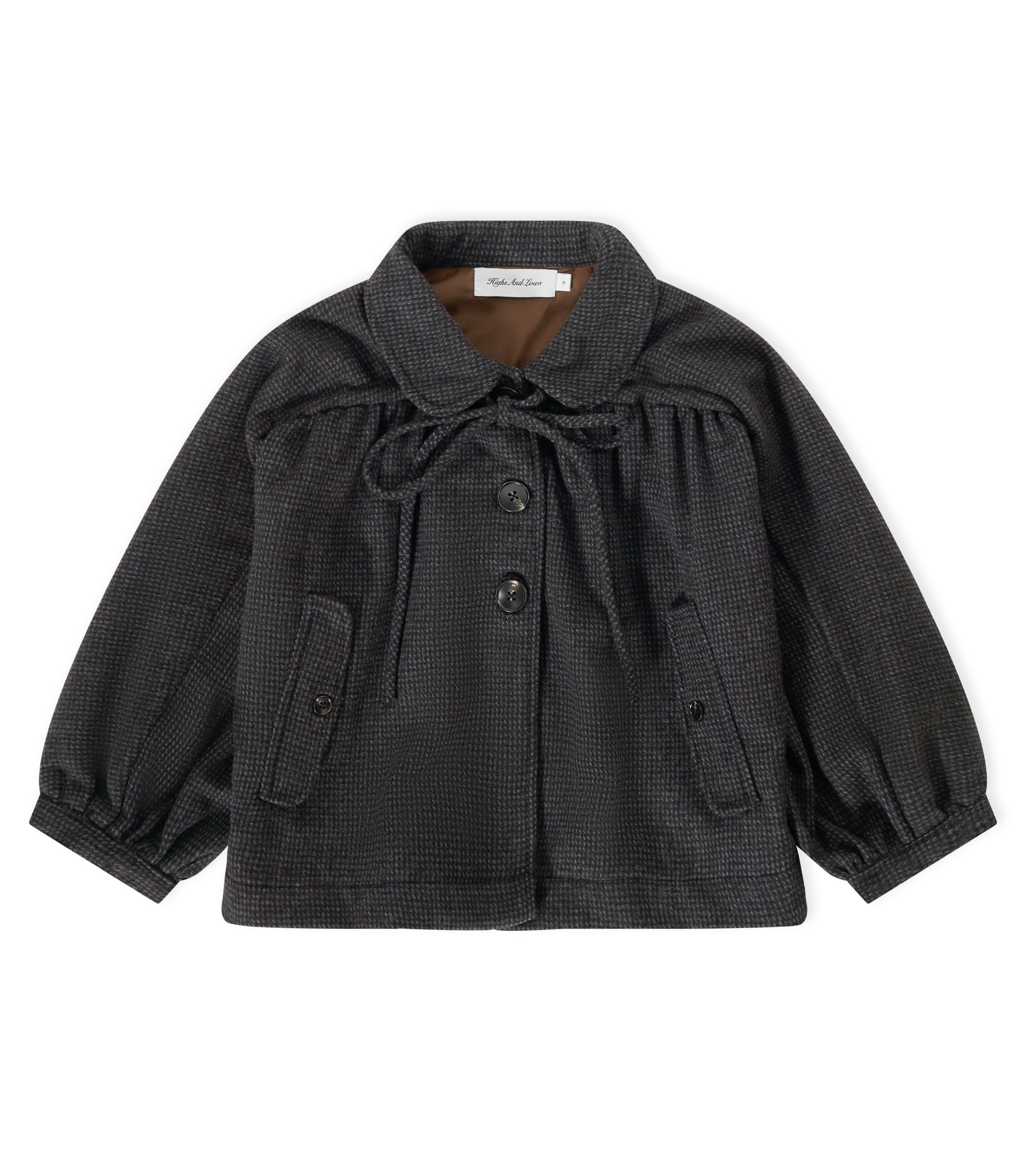 Petal Collar Tie Peacoat - Brown / Blue
