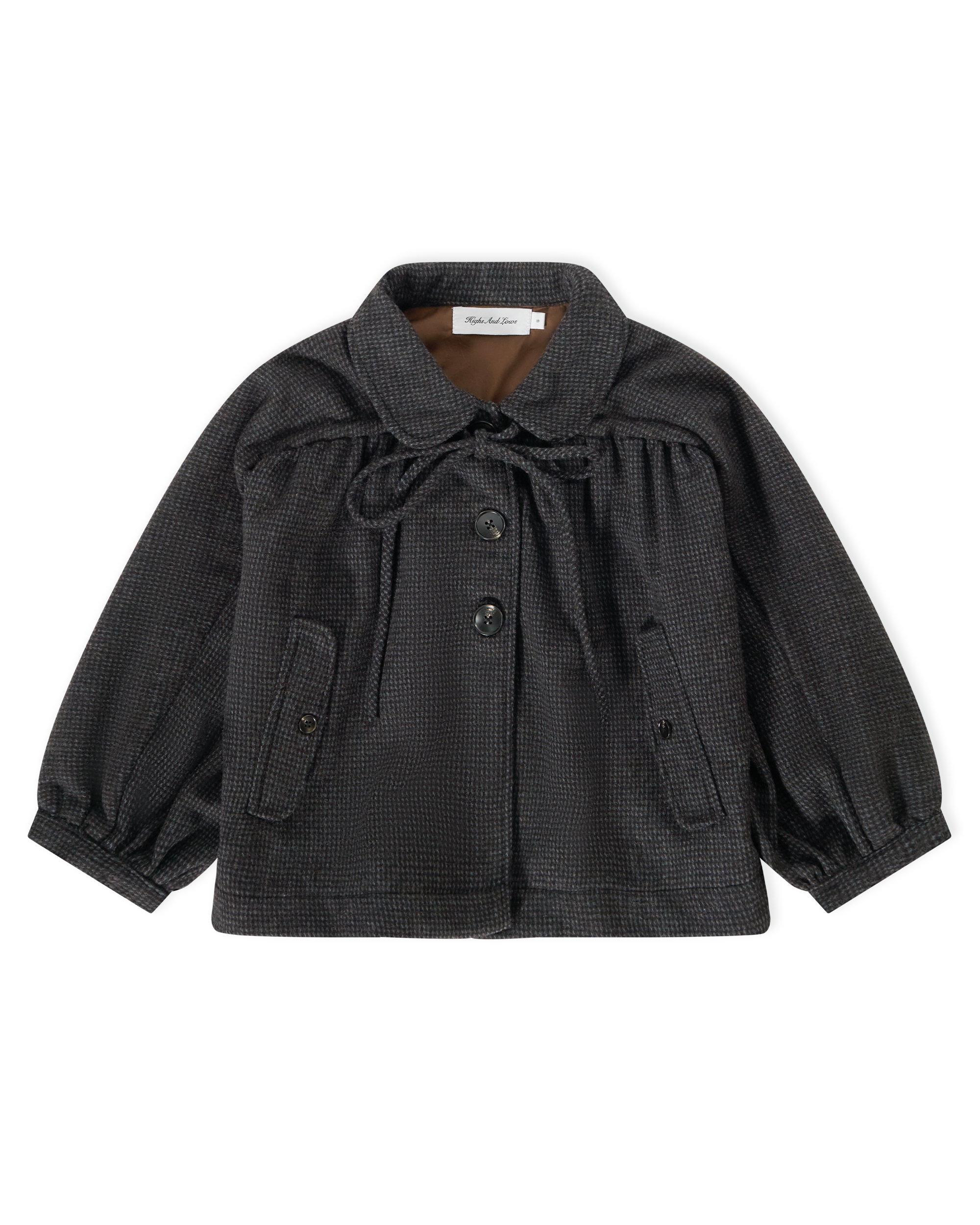 Petal Collar Tie Peacoat - Brown / Blue