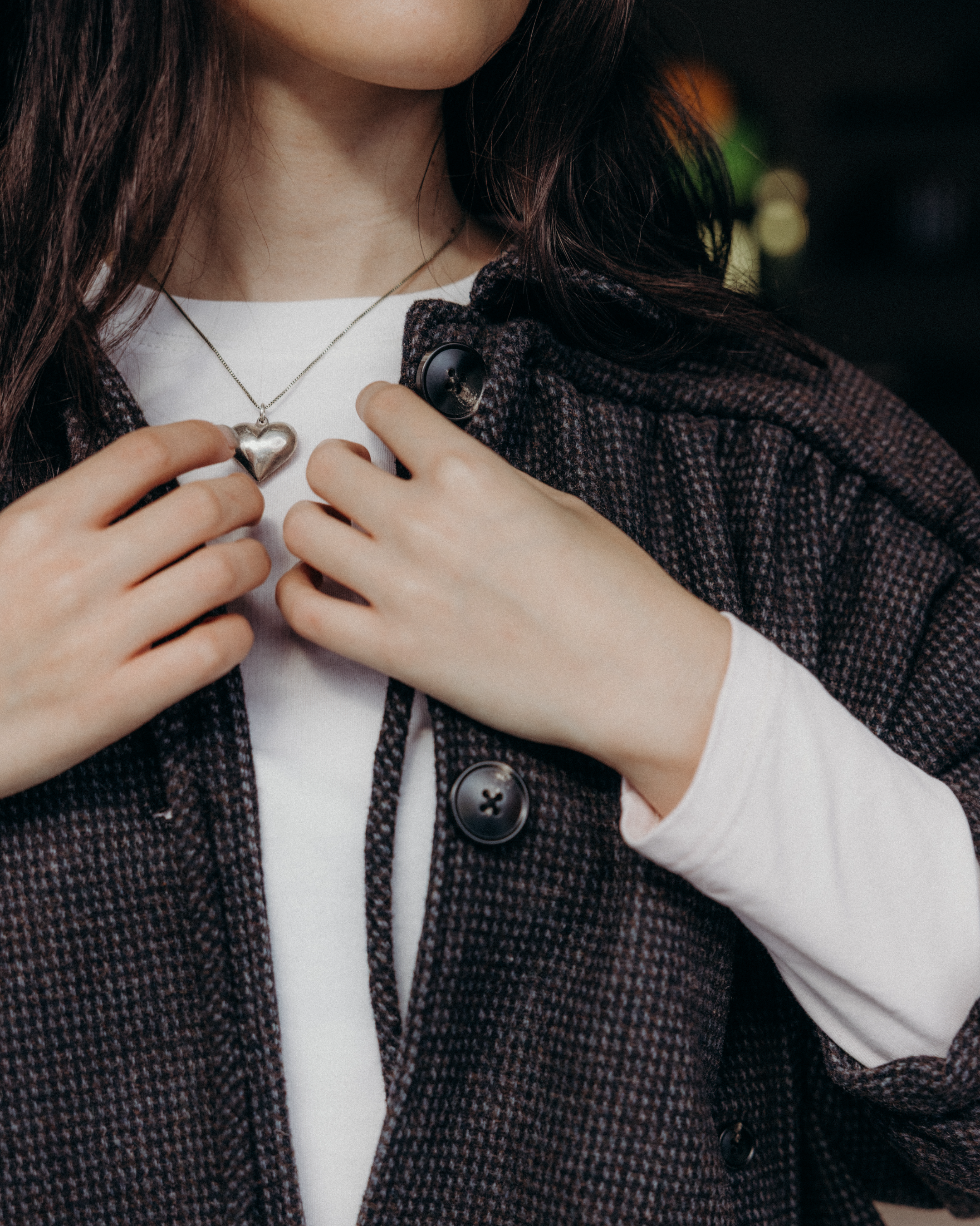 Petal Collar Tie Peacoat - Brown / Blue