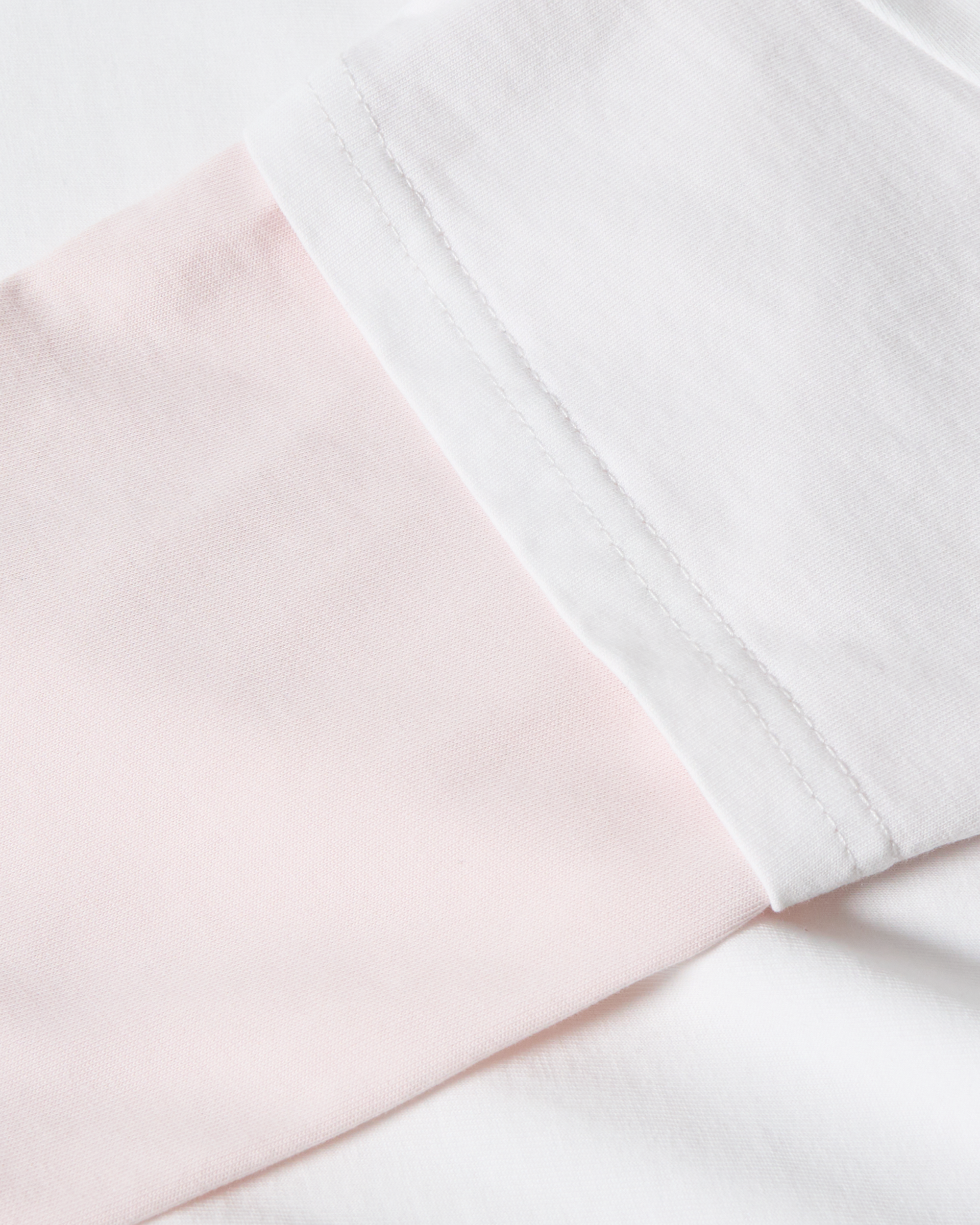 Layered L/S T-shirt - White / Soft Blush