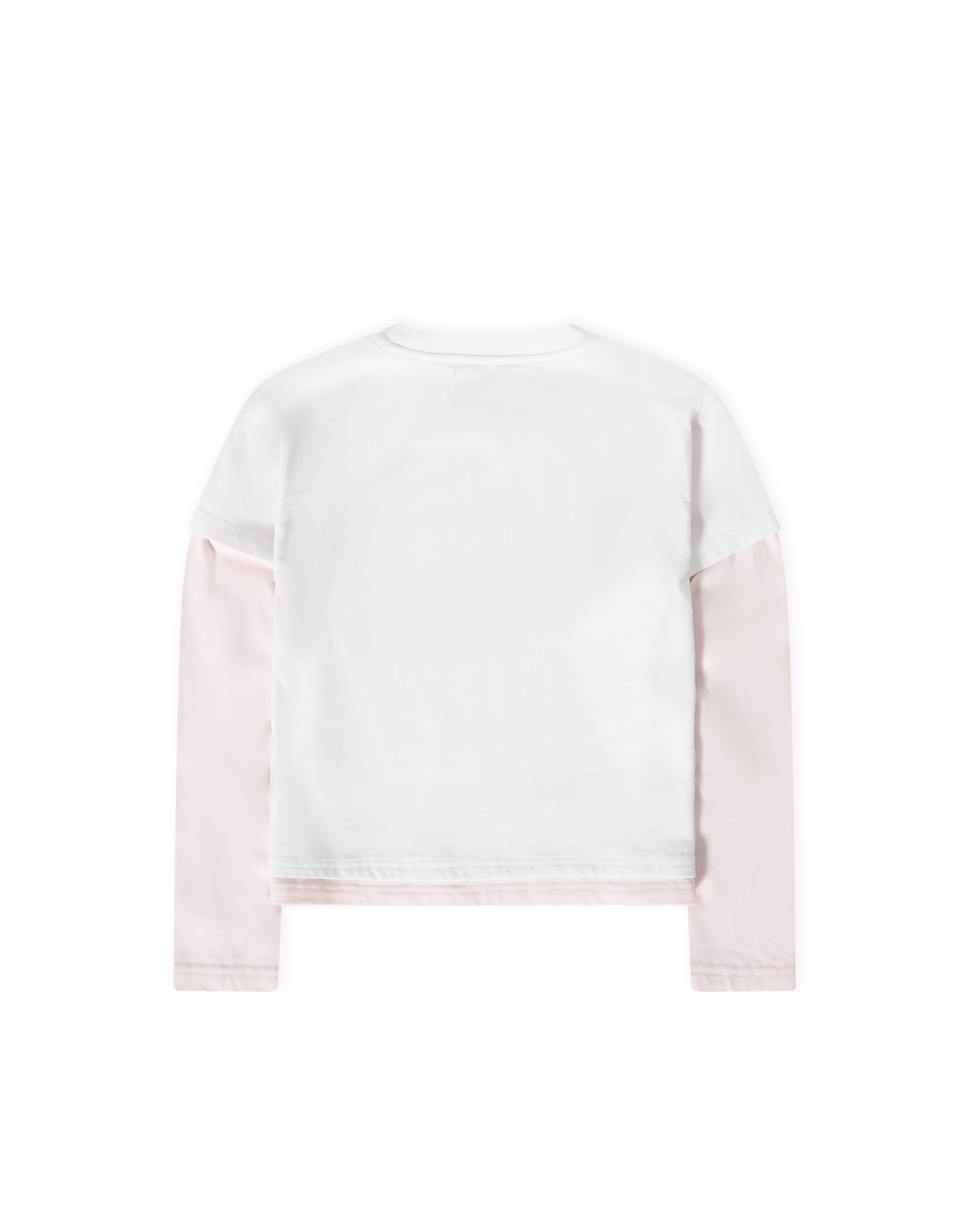 Layered L/S T-shirt - White / Soft Blush