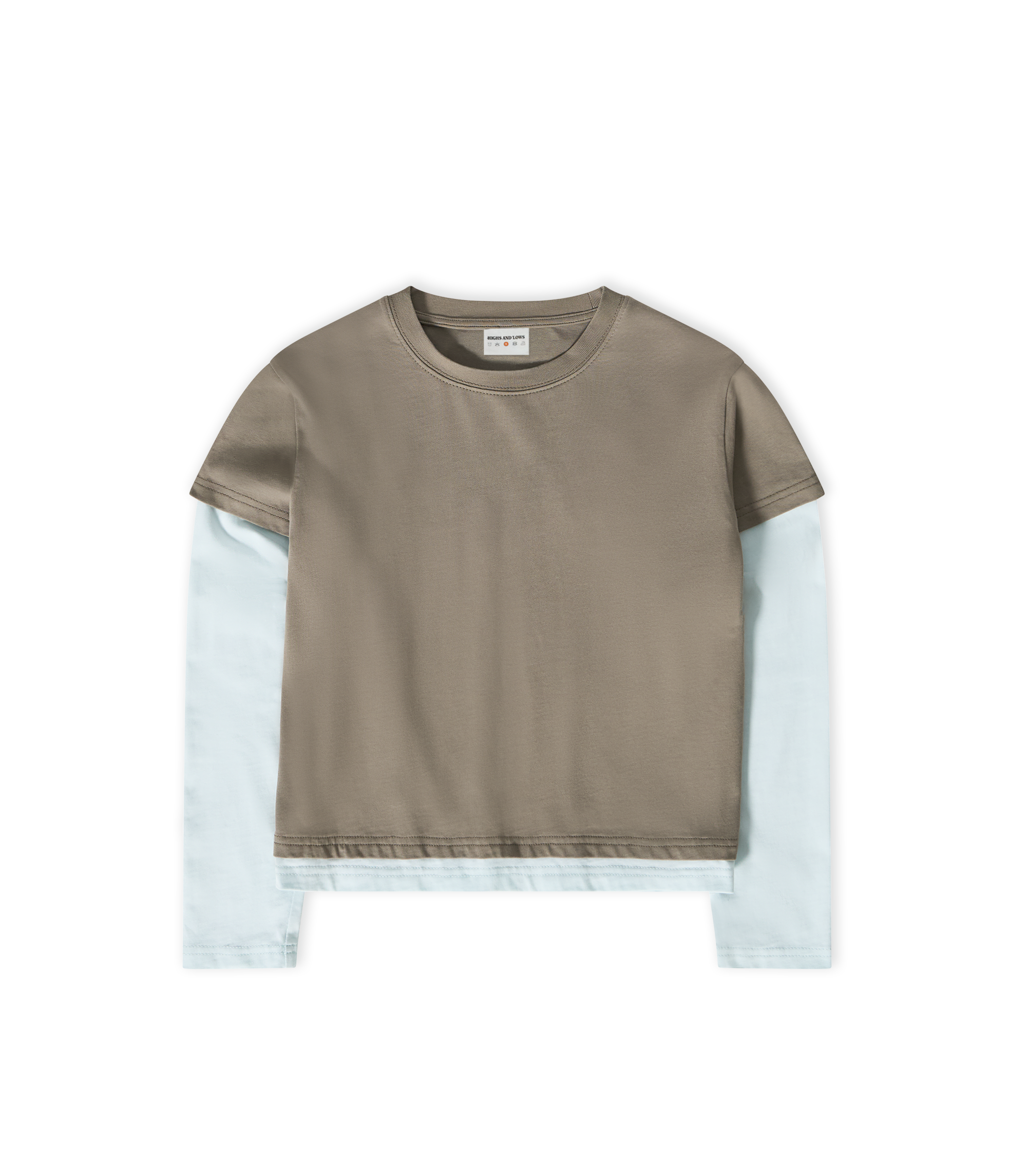 Layered L/S T-shirt - Vetiver / Mint