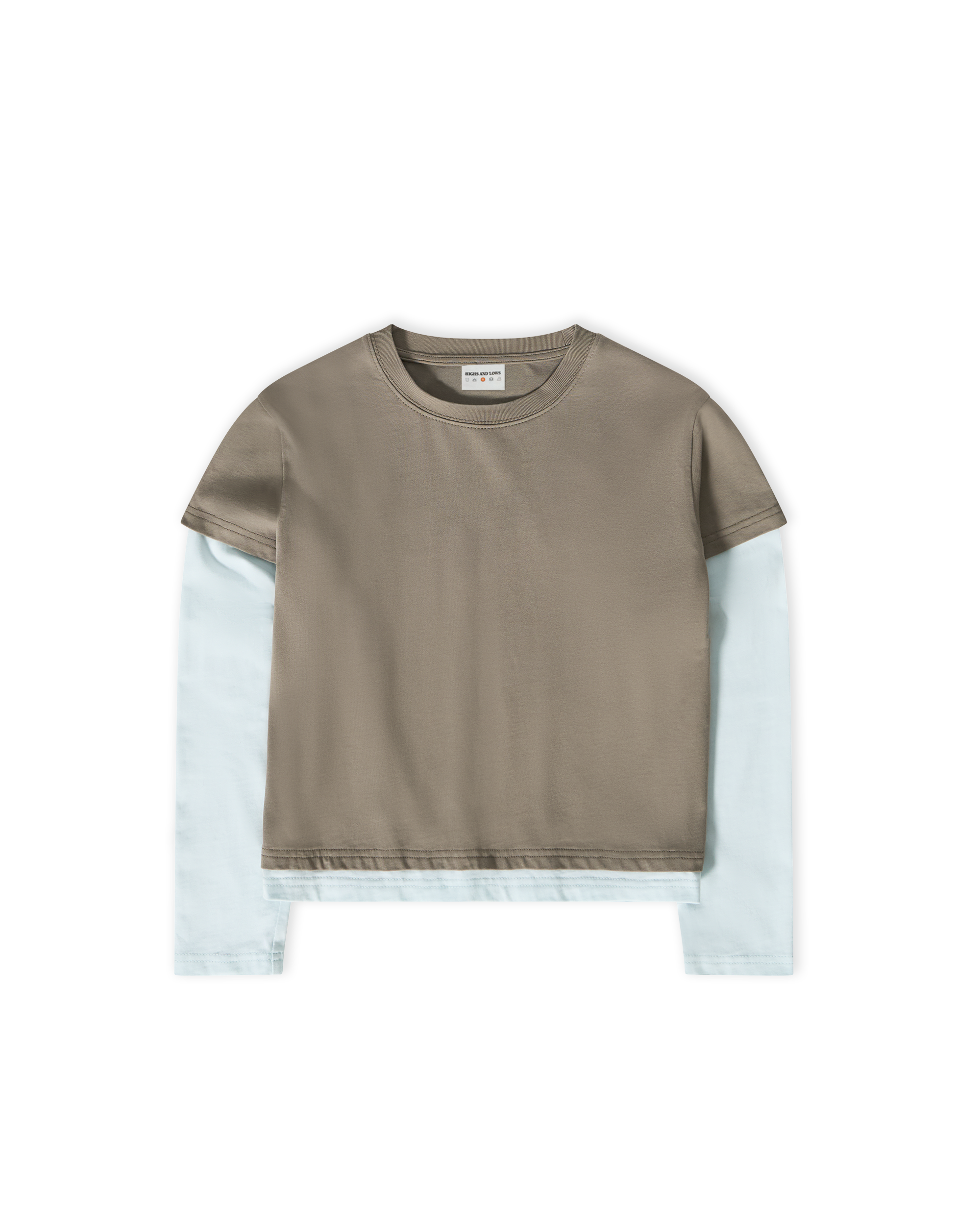 Layered L/S T-shirt - Vetiver / Mint
