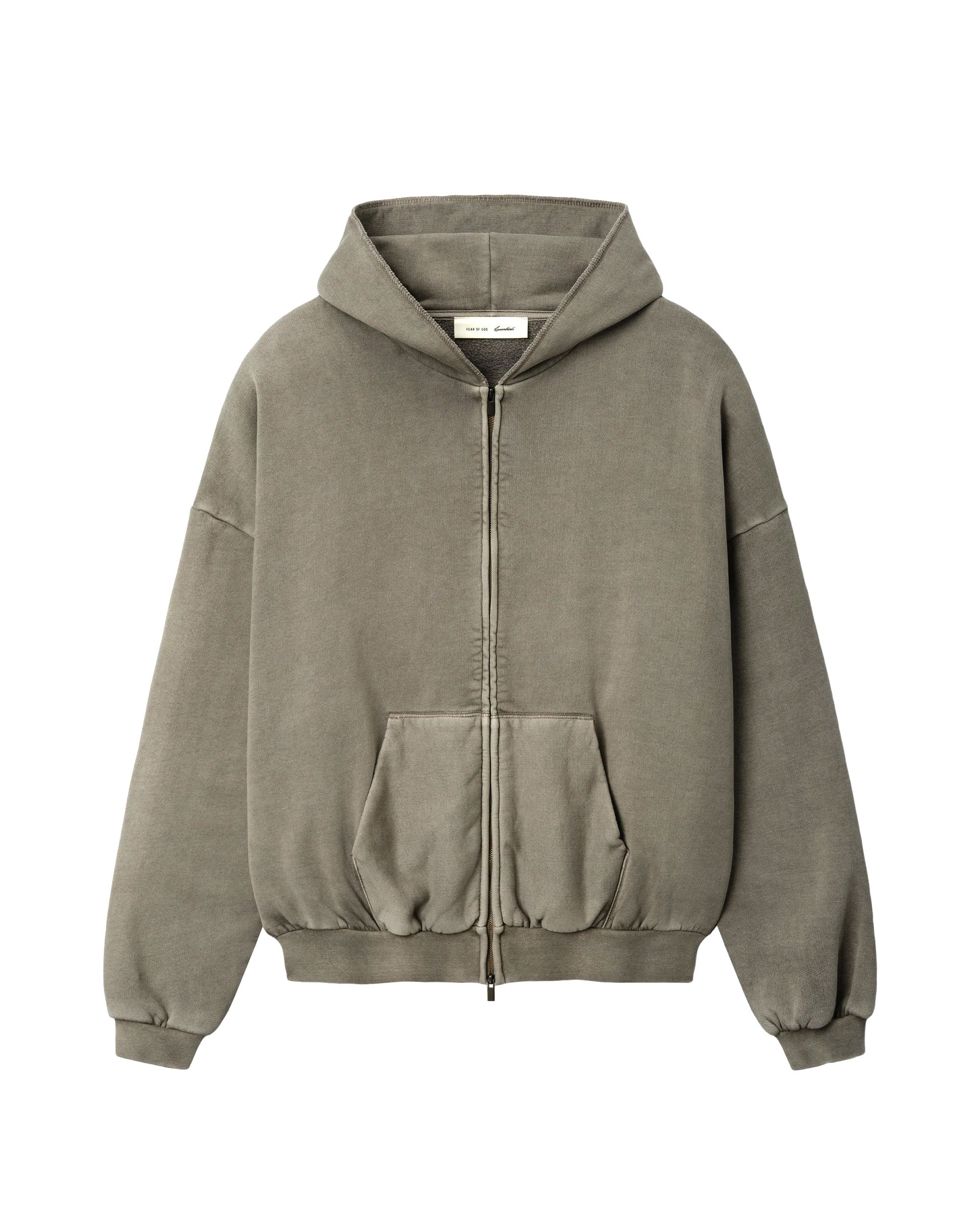 90's Zip-Up Hoodie - Washed Seal