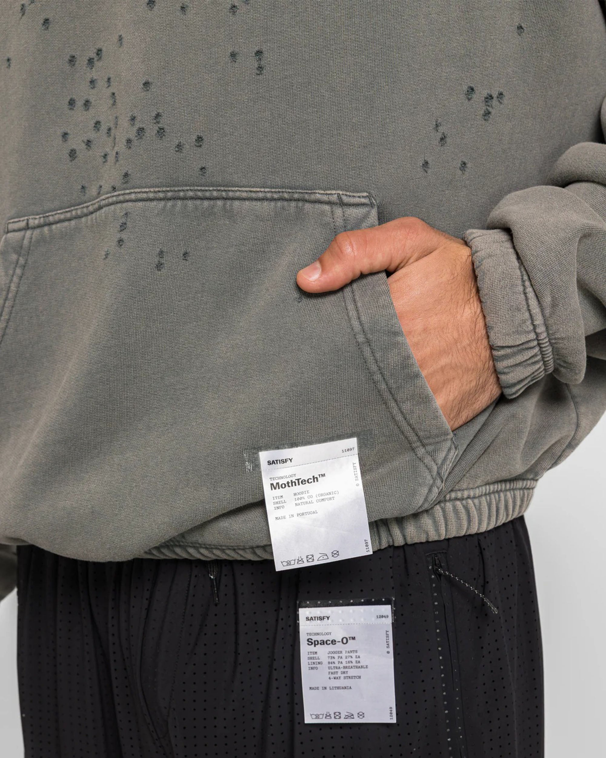MothTech Hoodie - Faded Black