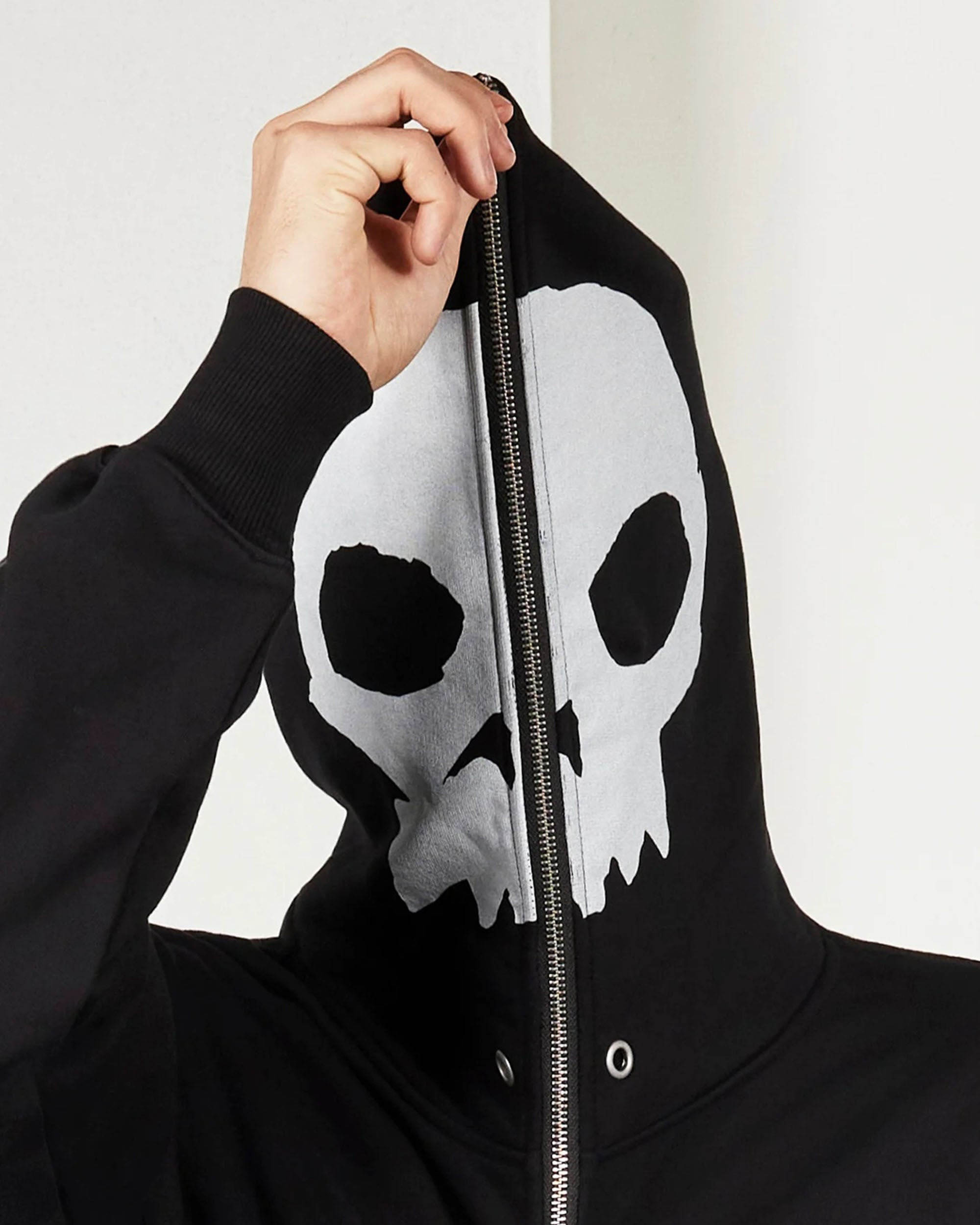 Balaclava Zip Hoodie - Black