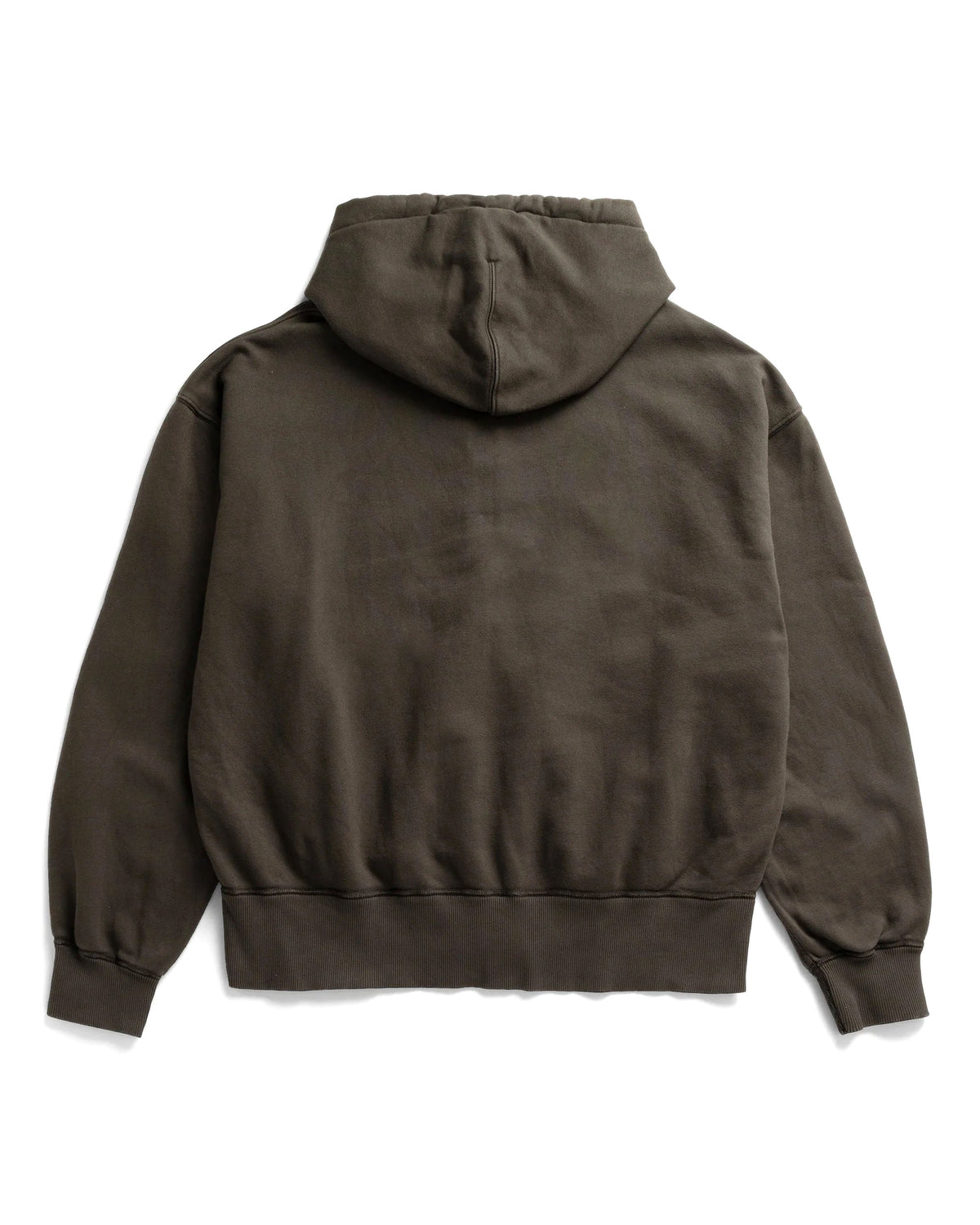 Keldur Brushed Diagonal Cotton Fleece Zip Hoodie - Beech Green