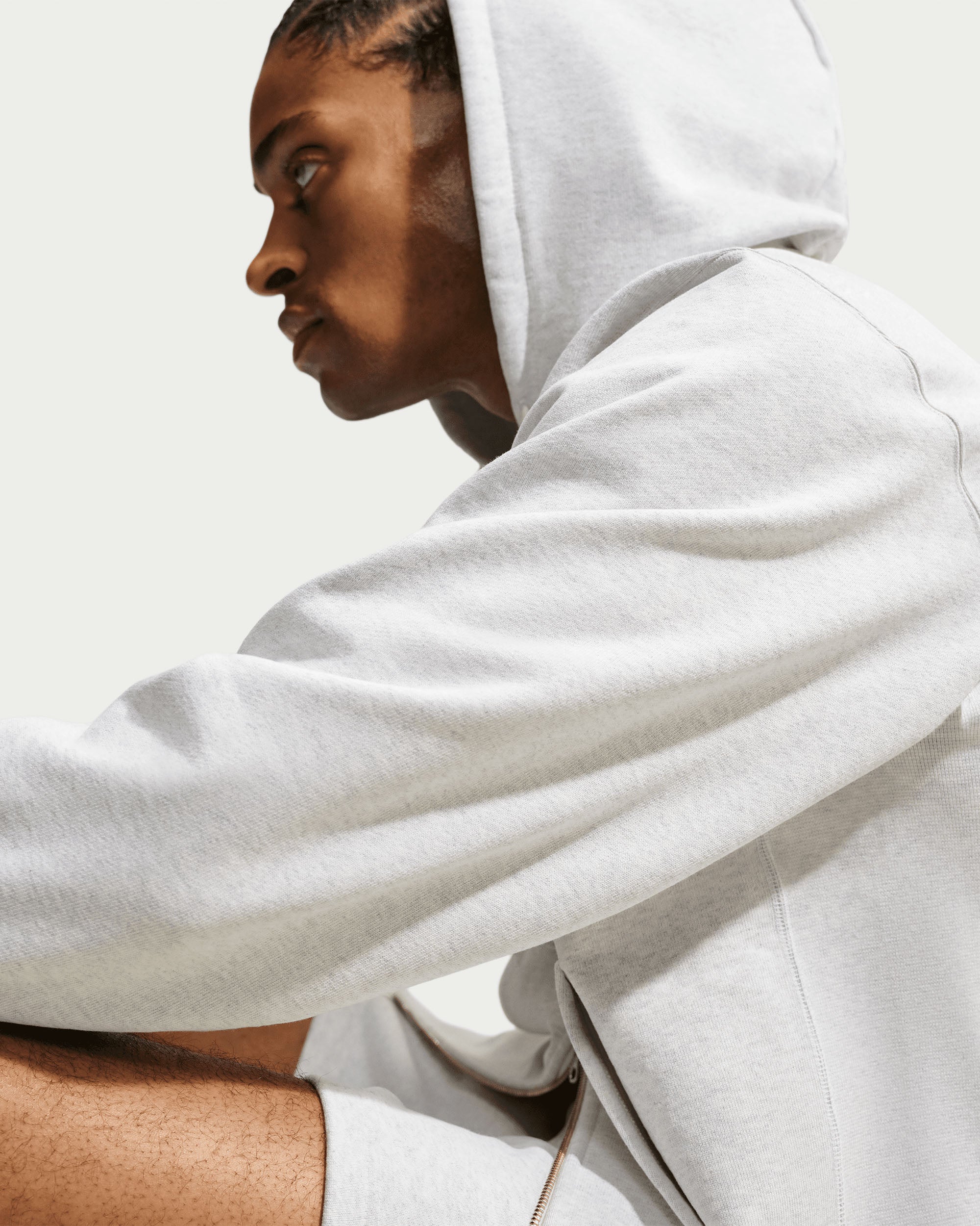 NRG NK 560 Fleece Full-Zip Hoodie - Birch Heather