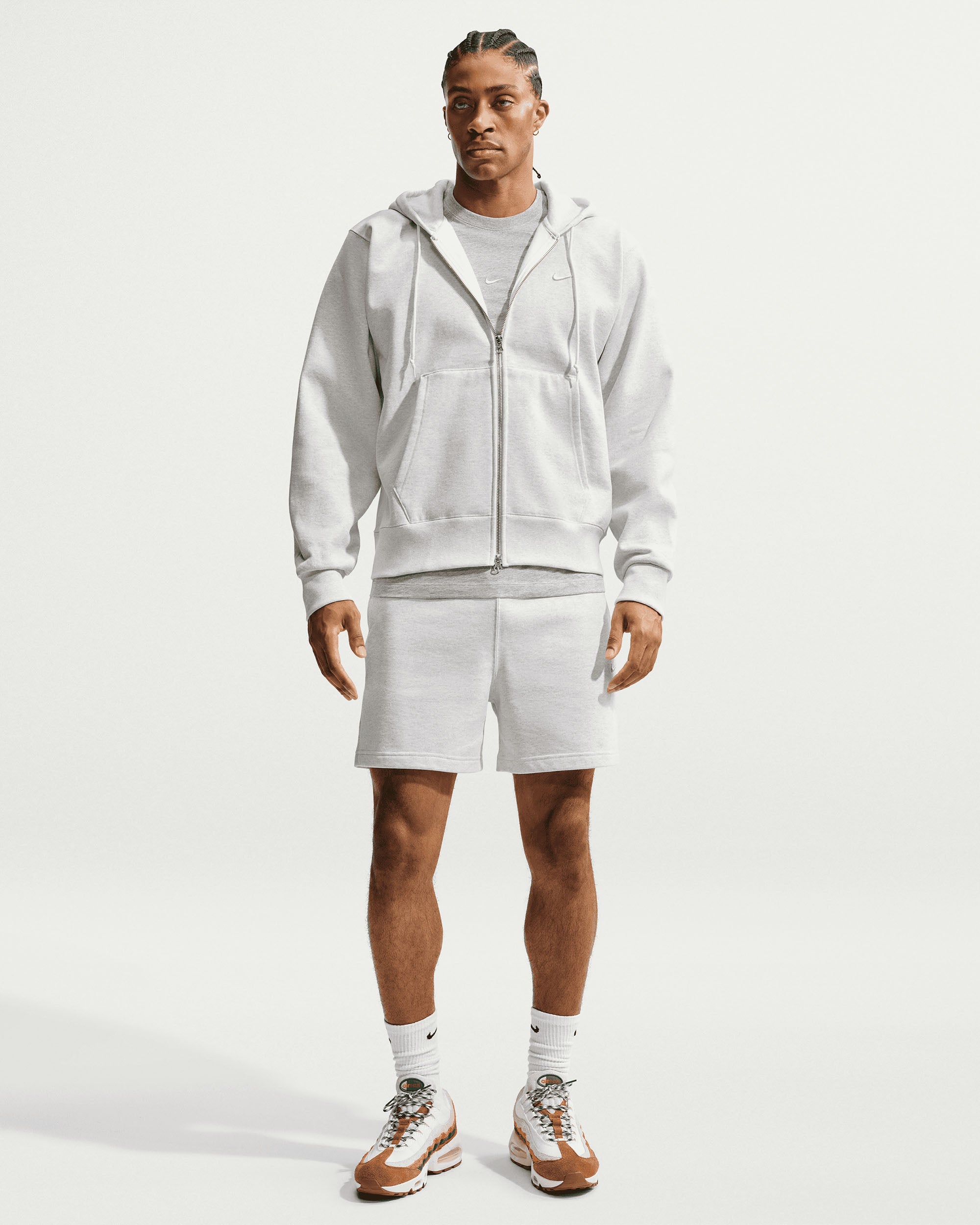 NRG NK 560 Fleece Full-Zip Hoodie - Birch Heather