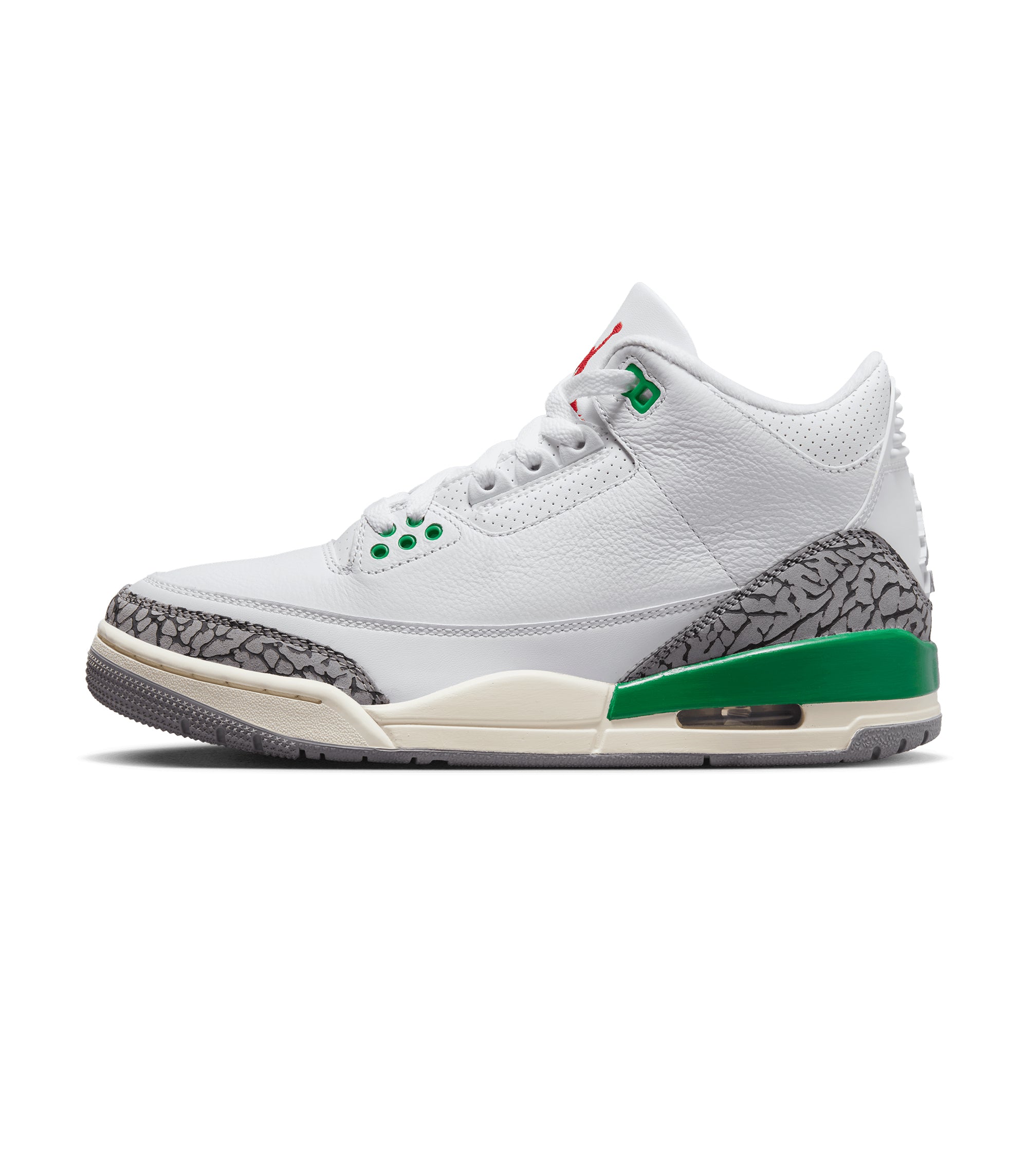 Womens Air Jordan 3 Retro - White / Versity Red / Lucky Green