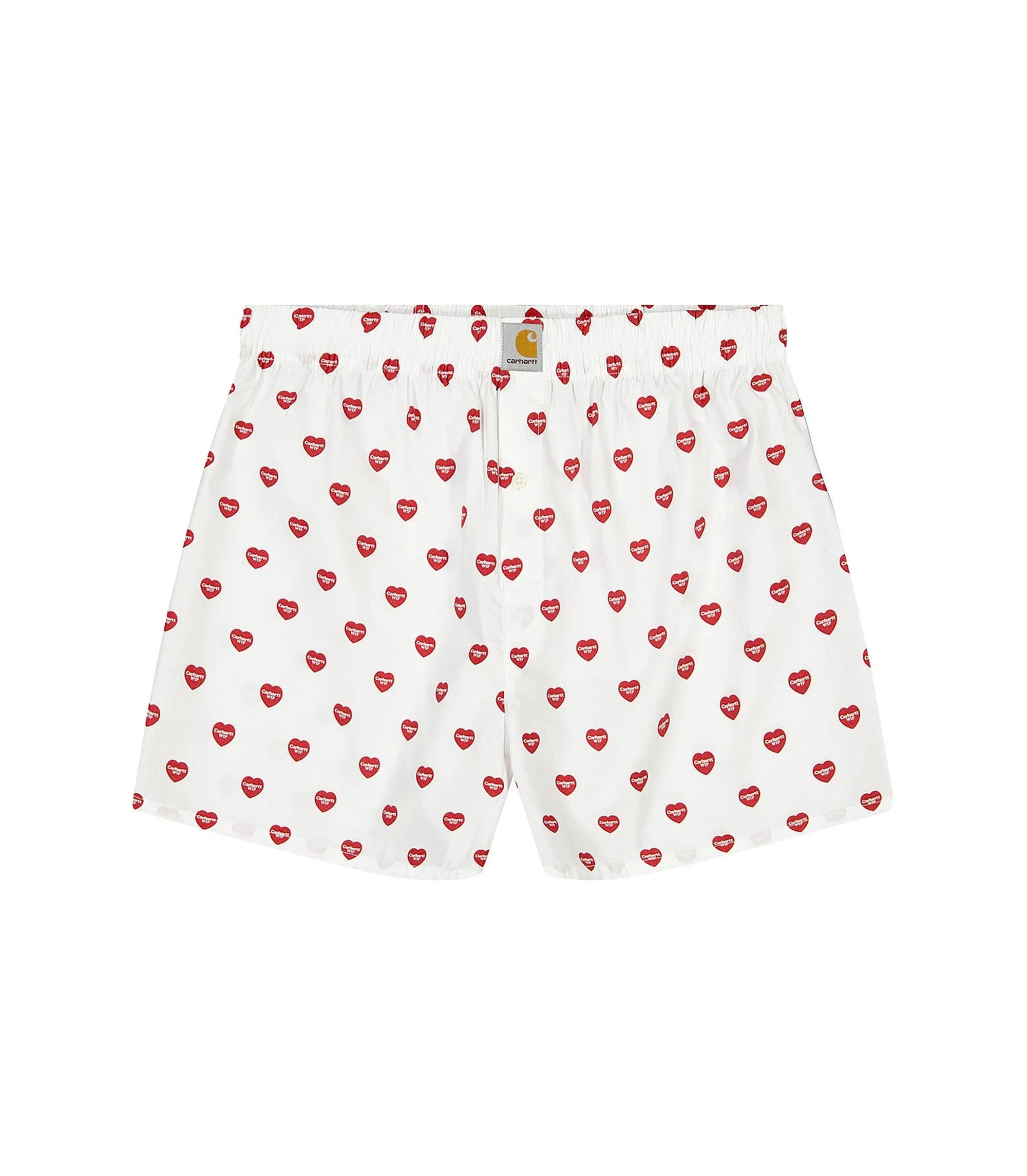 Cotton Boxer - Heart Print / White