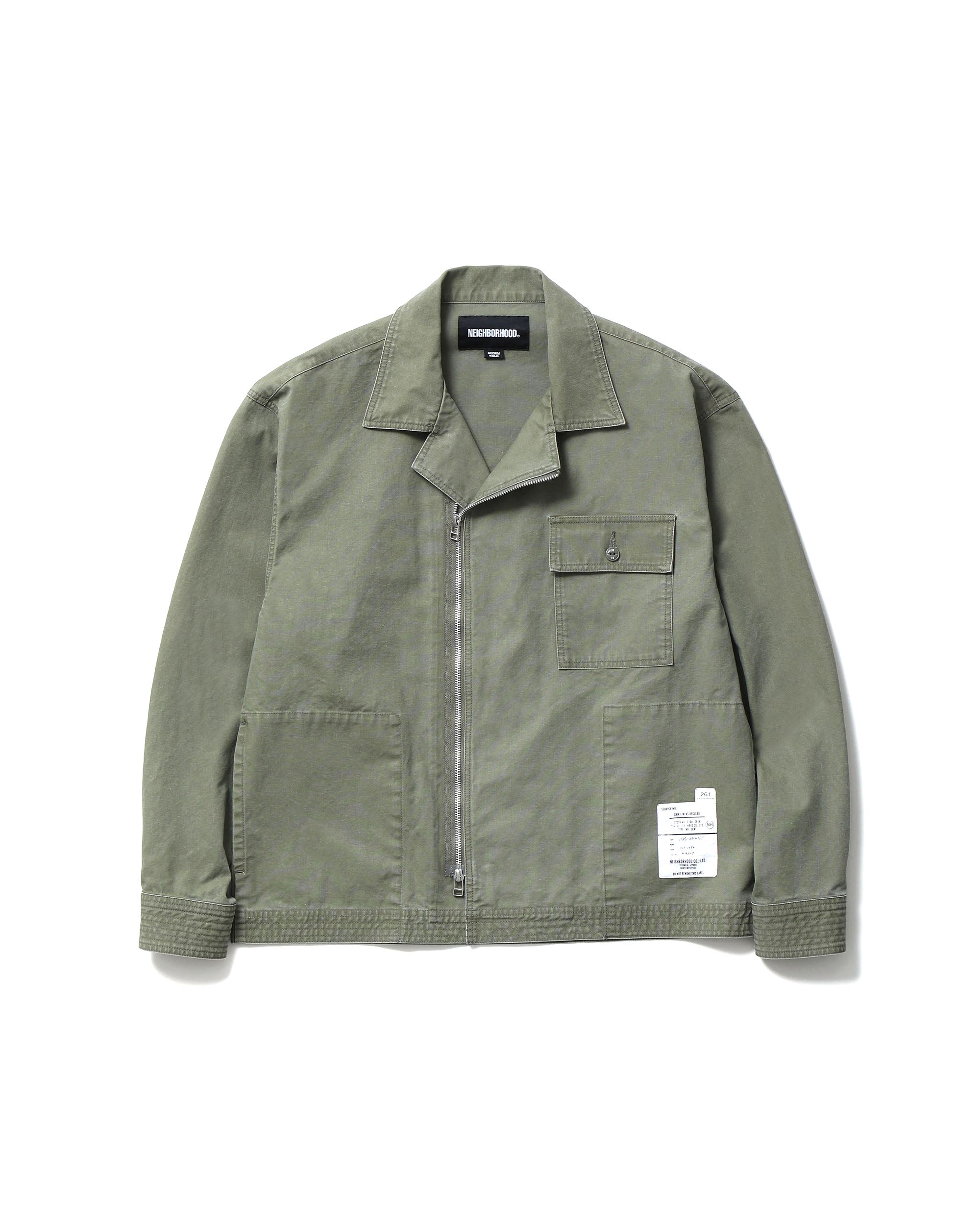 Neighborhood Zip Field LS Shirt Olive Drab | Highs and Lows