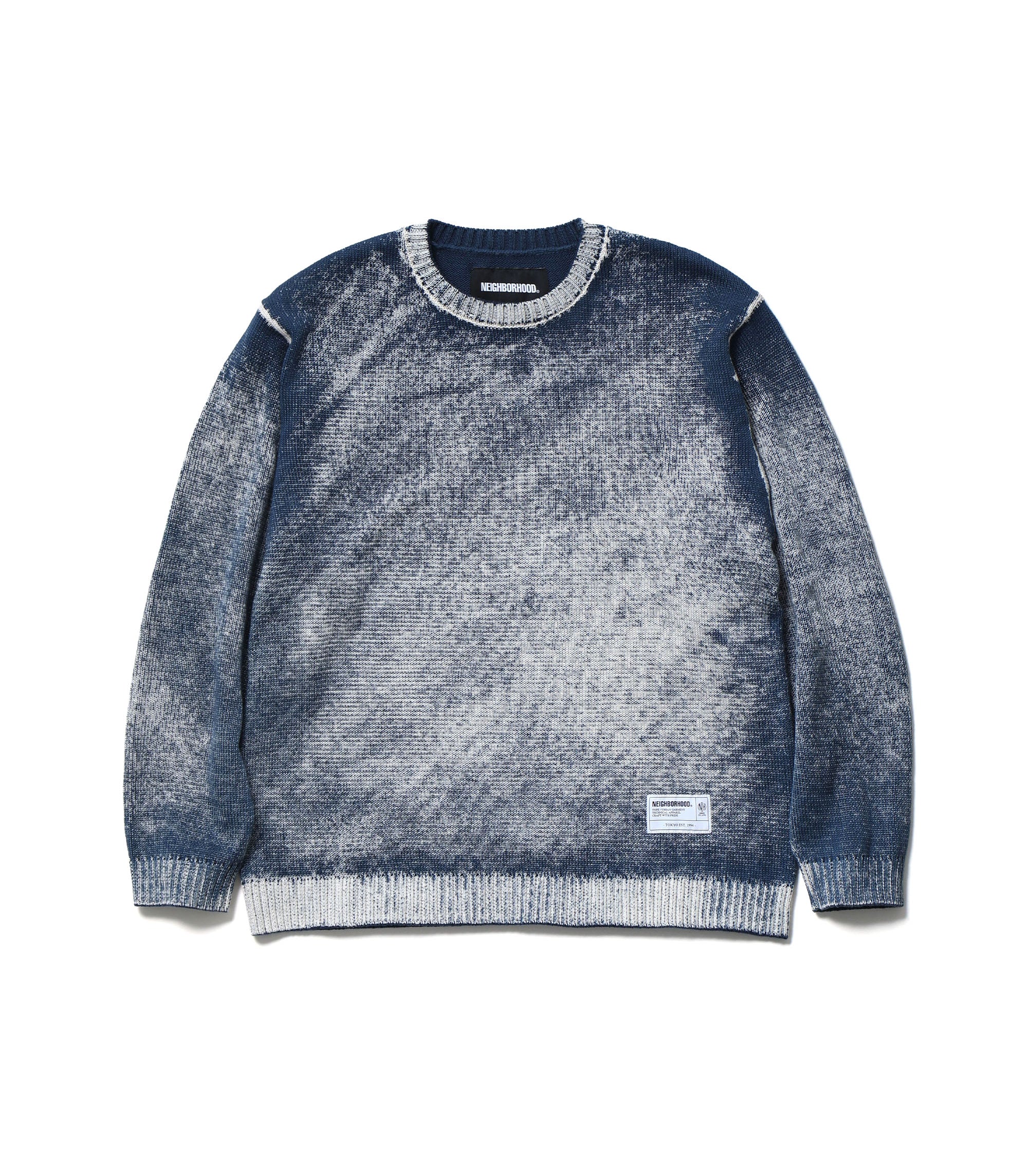 Pigment Bleed Crewneck Sweater - Navy