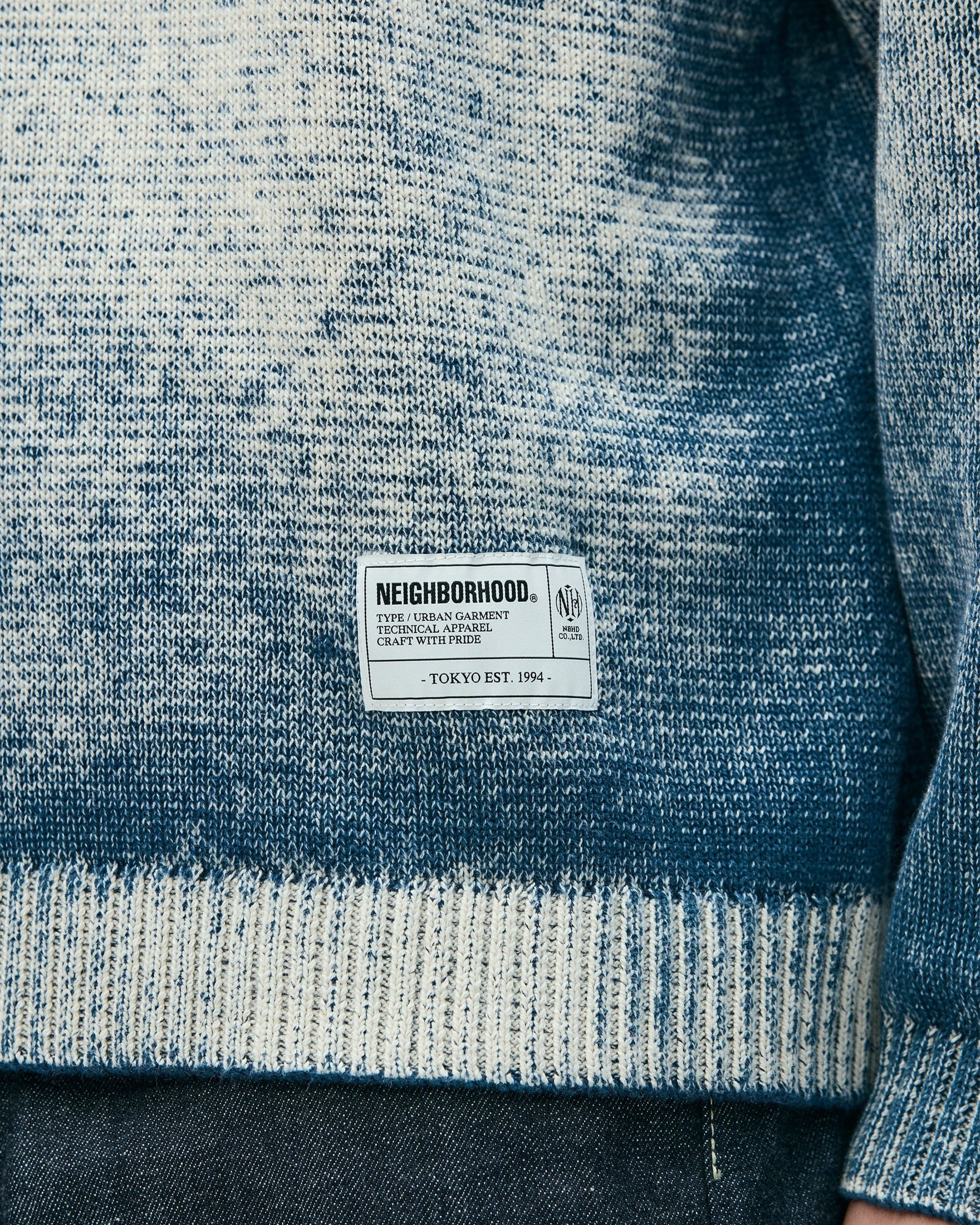 Pigment Bleed Crewneck Sweater - Navy