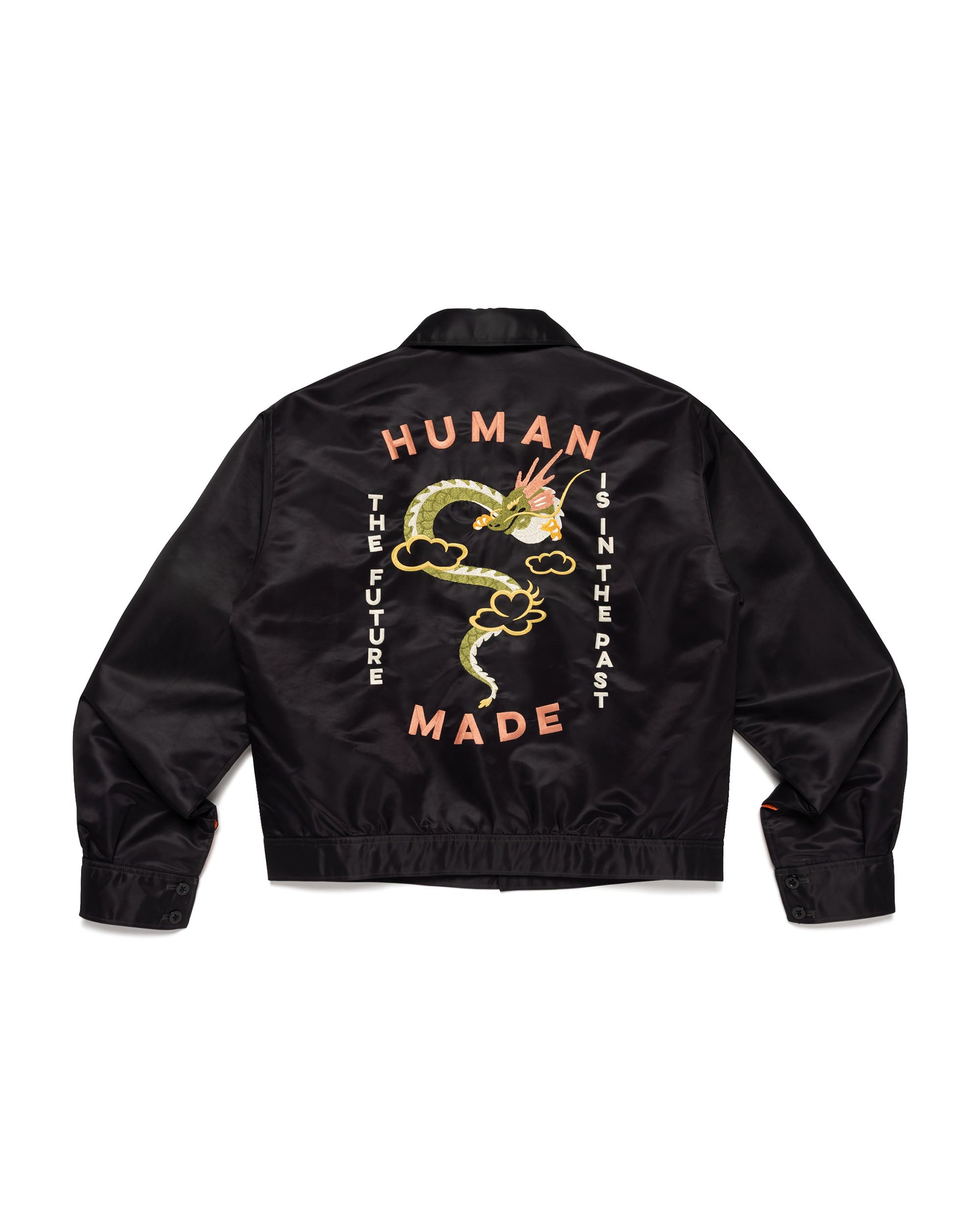 Black Souvenir Jacket | Embroidered Nylon Twill Zip-Up – HIGHS AND