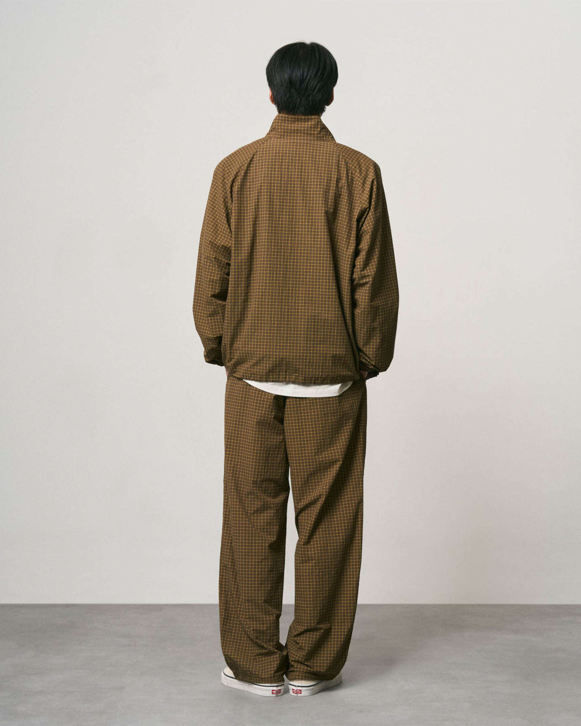 Mini Check Nylon Jacket - Brown Check