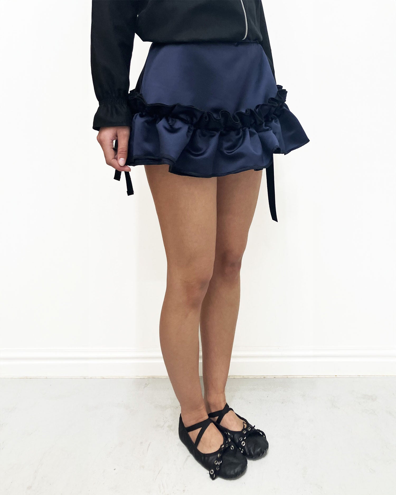 Satin Molly Skirt - Navy