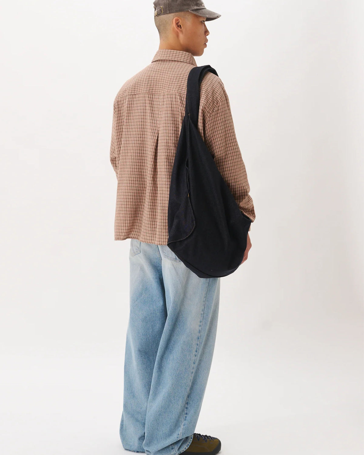 Boxy Pleated Shirt - Red Checkered