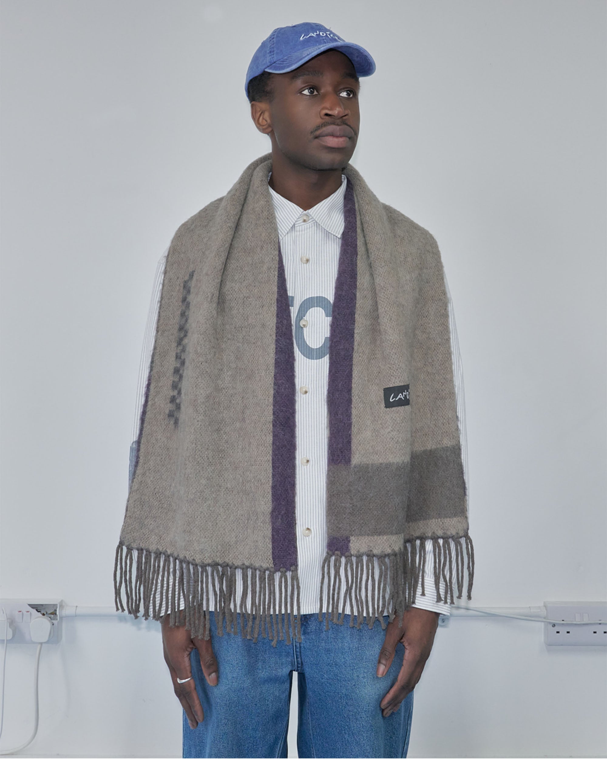 Desire Mohair Scarf - Grey / Purple