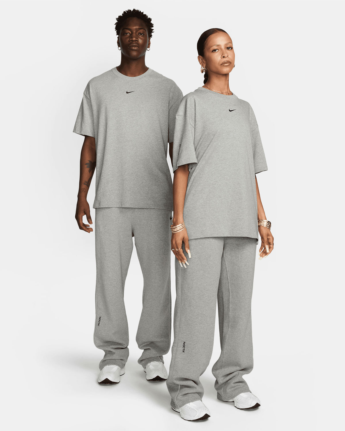 NOCTA Contrast Stitch Sweatpant - Dark Grey Heather / Matte Silver / Black