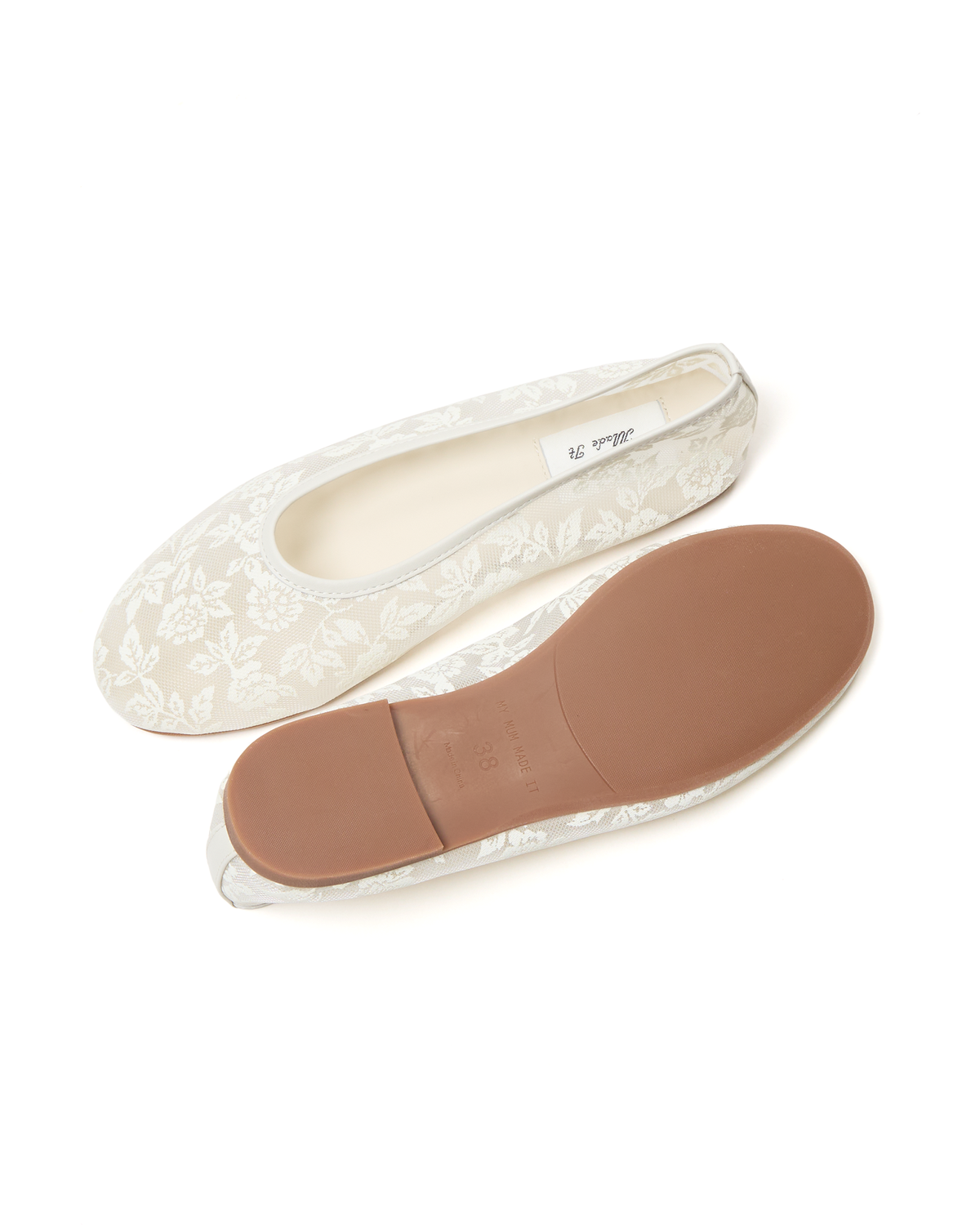 Lace Flats - White