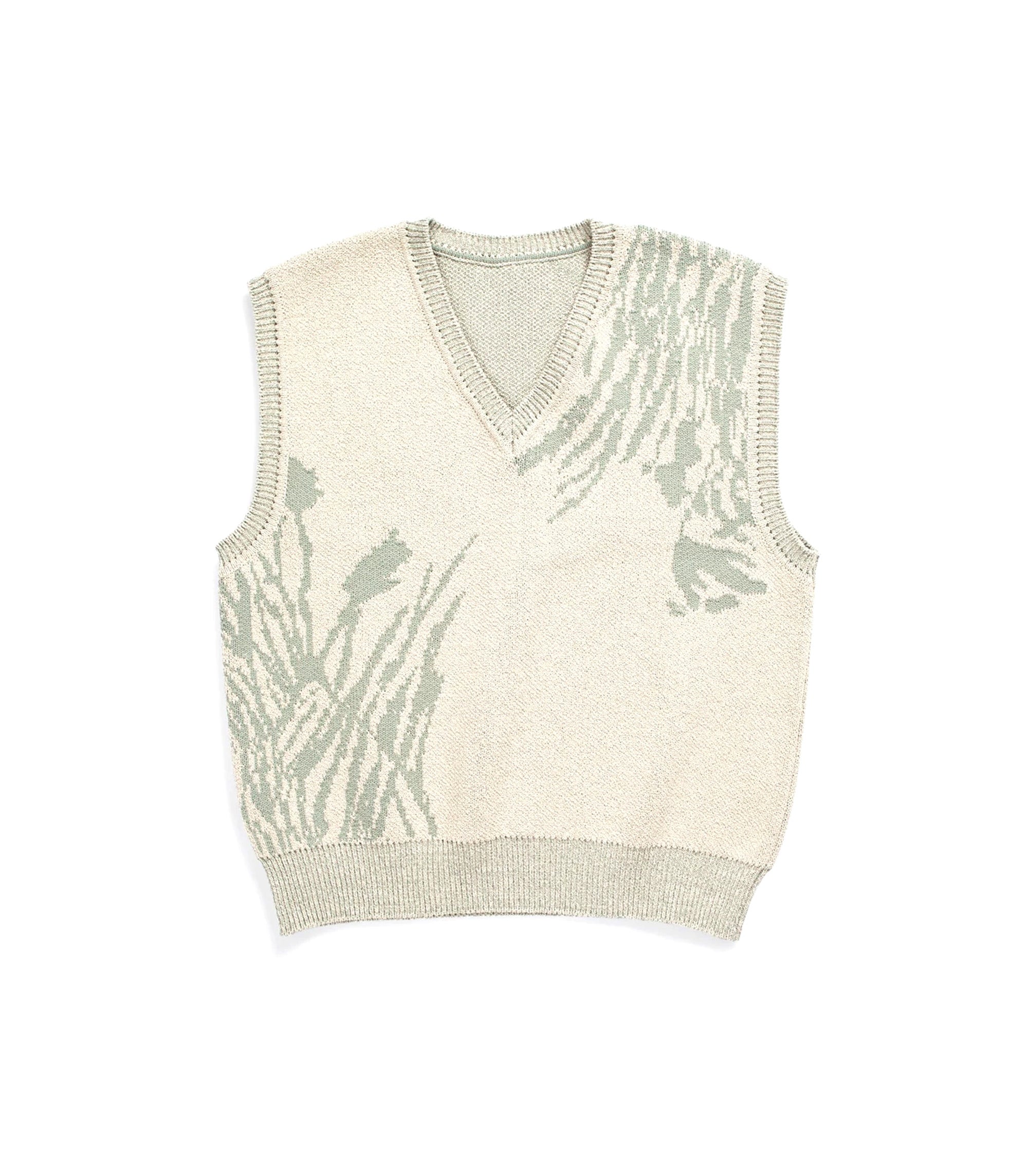 Melvin Jacquard Knit Vest - Light Khaki