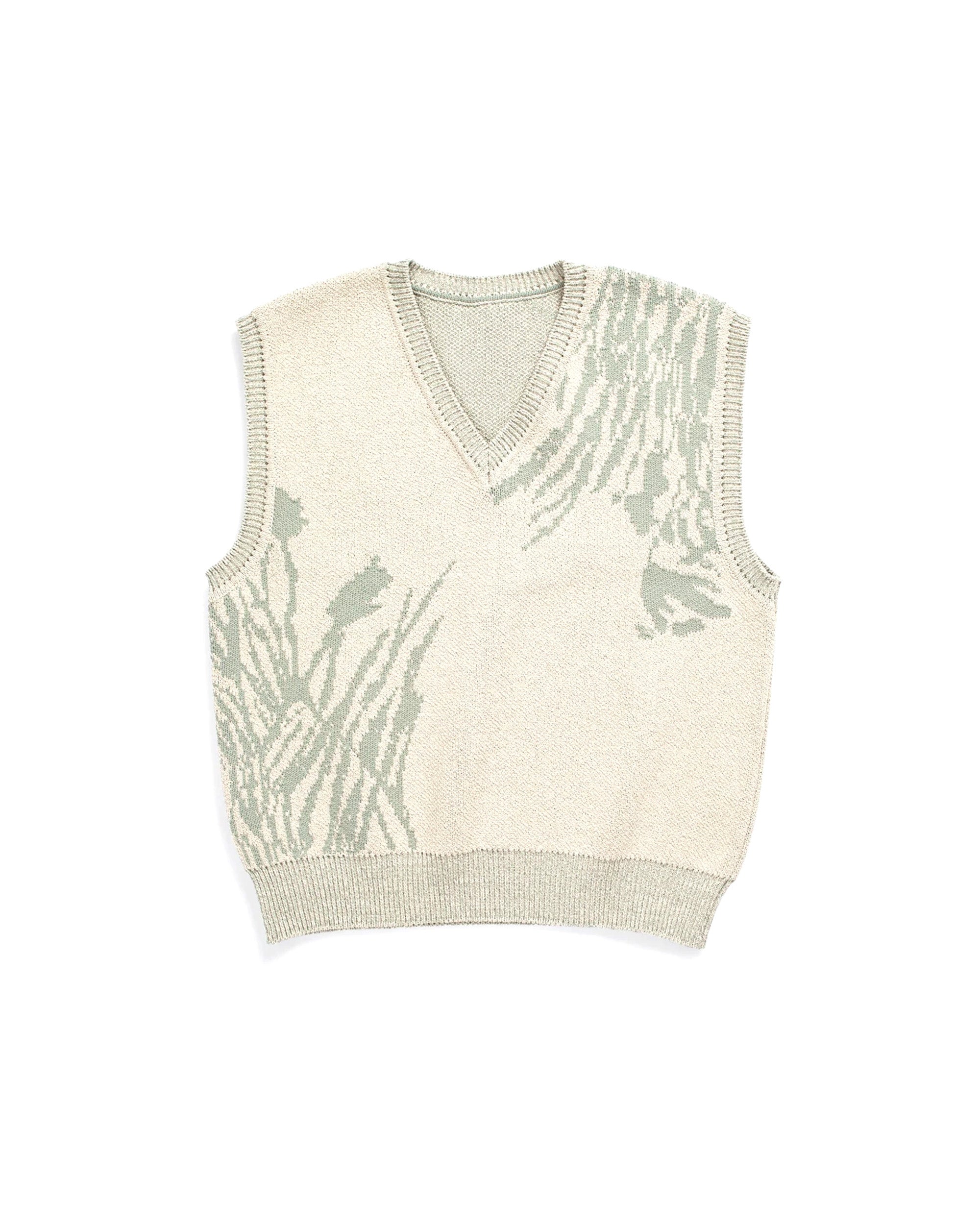 Melvin Jacquard Knit Vest - Light Khaki