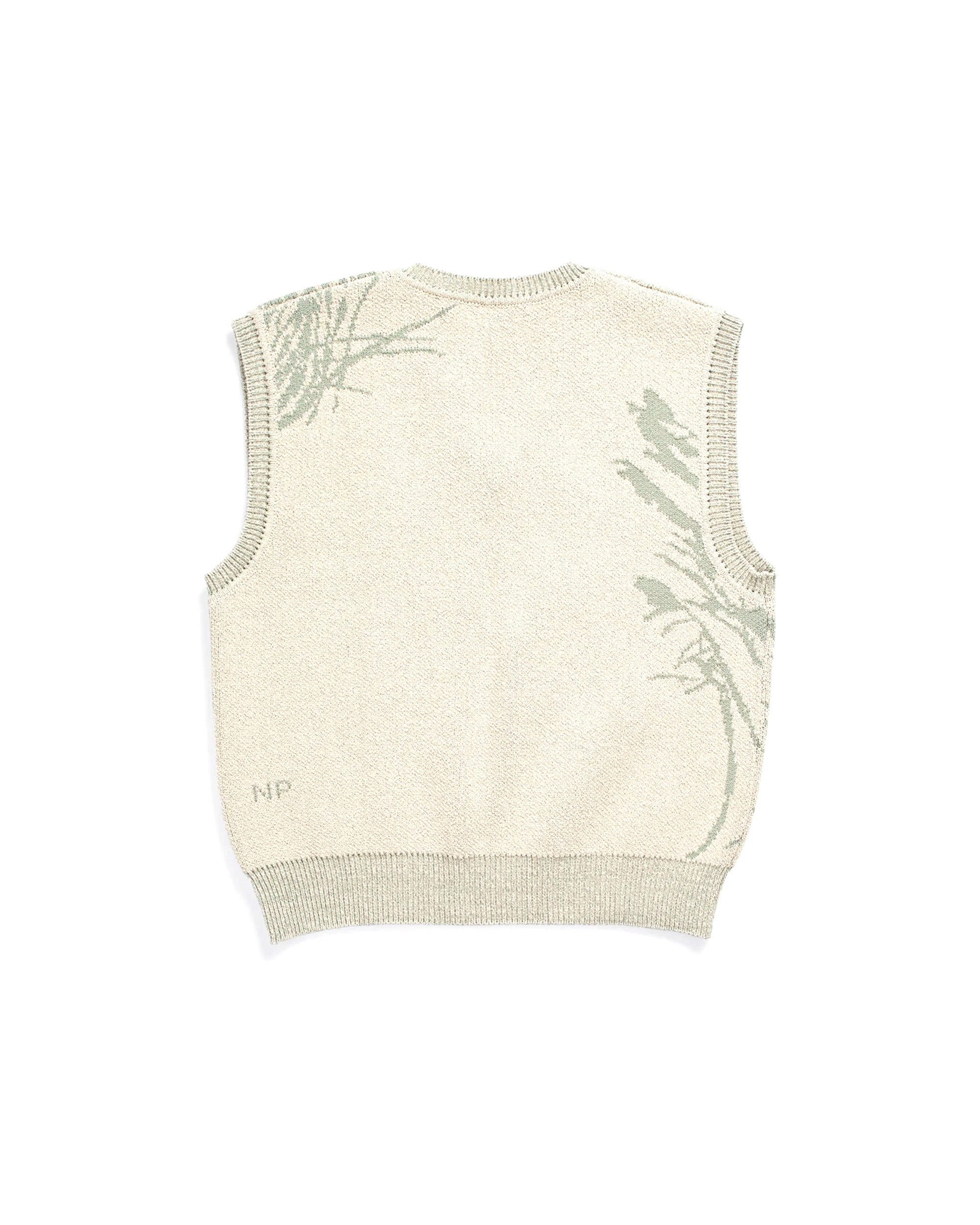 Melvin Jacquard Knit Vest - Light Khaki