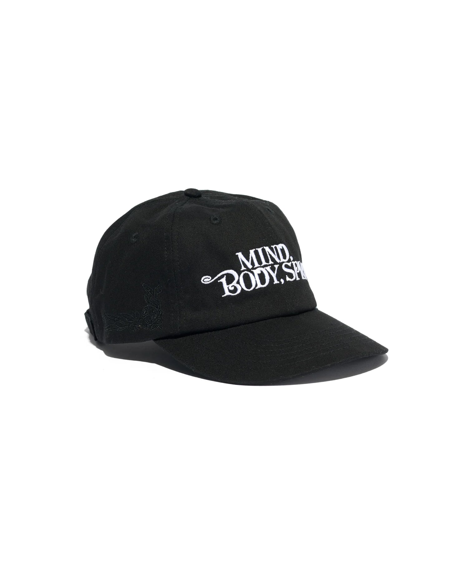 Embroidered Mind Body 5 Panel Hat - Black