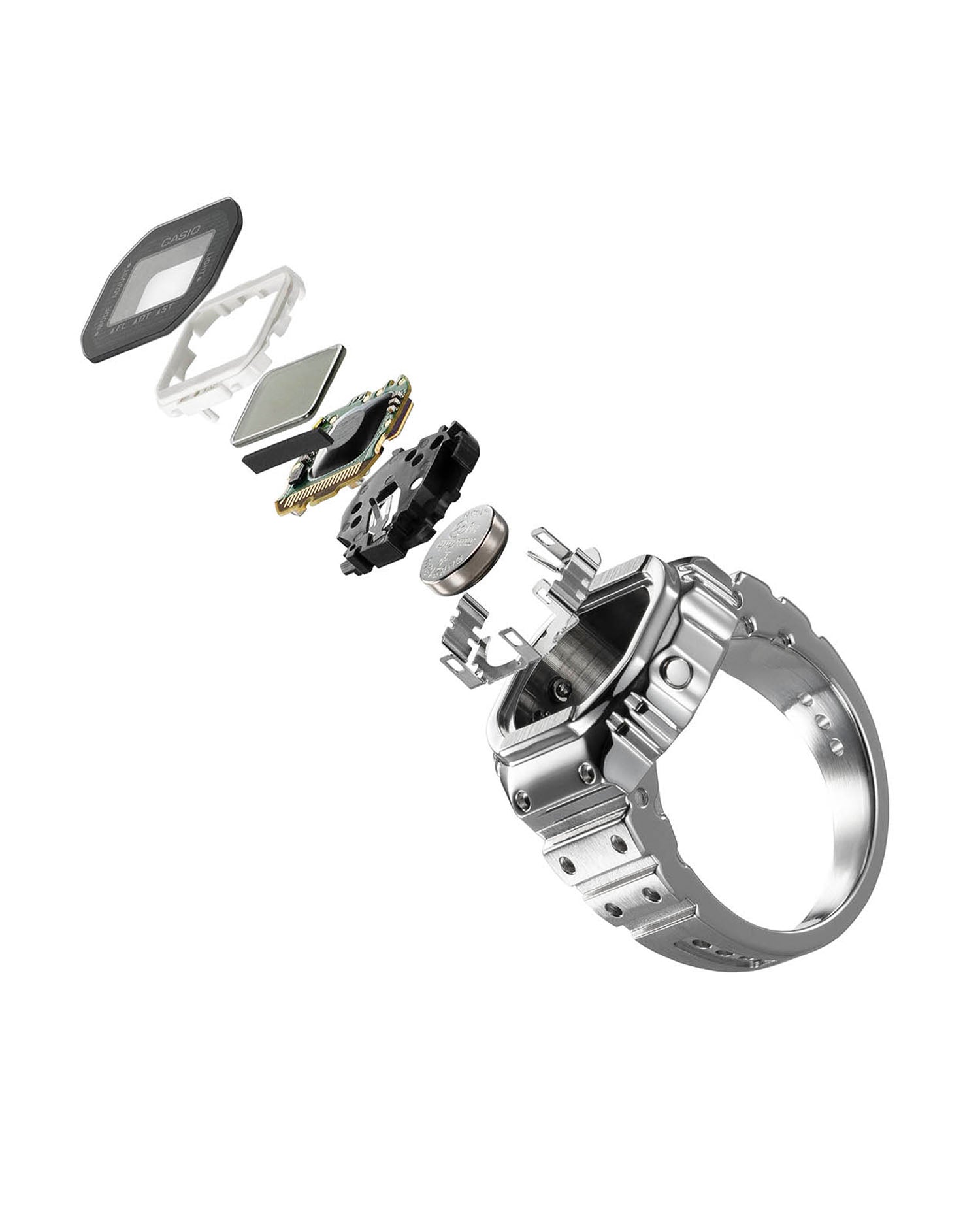 Digital Ring Watch - Silver