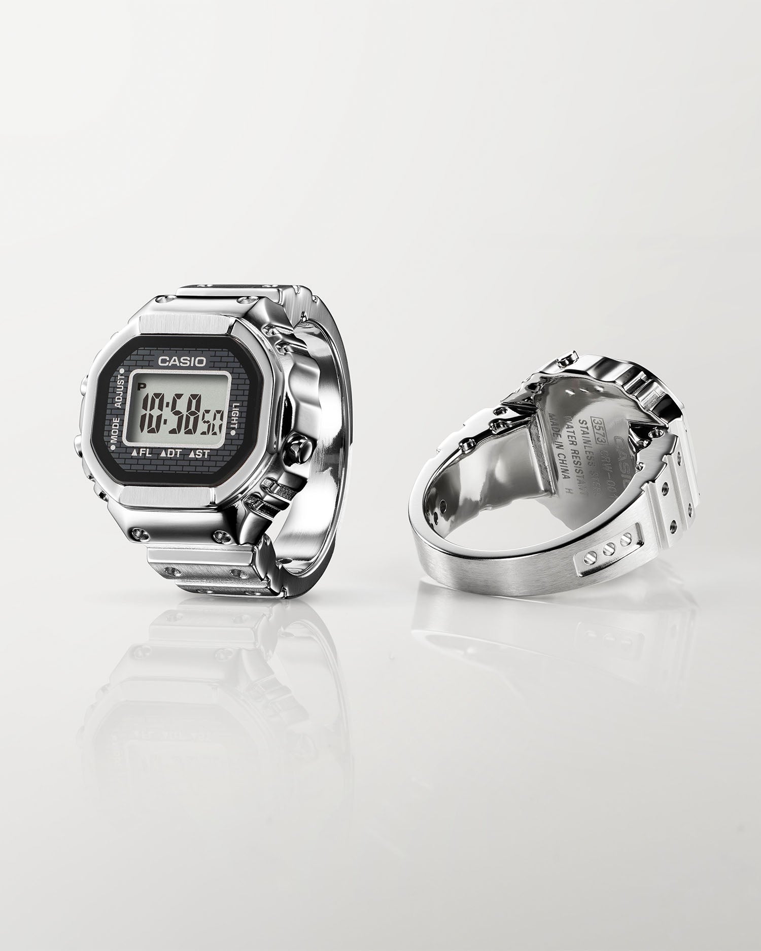 Digital Ring Watch - Silver