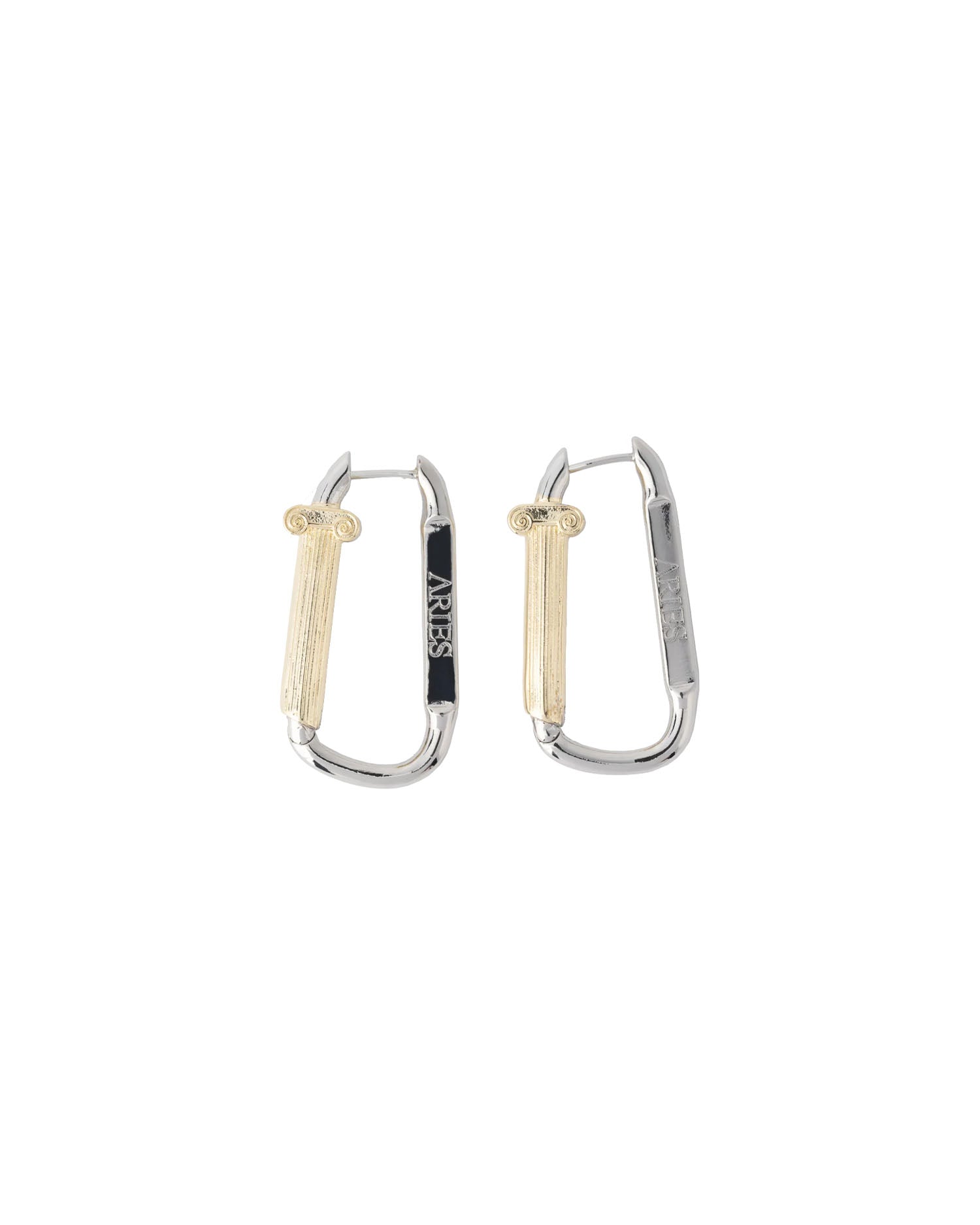 Mini Column Carabiner Earrings Pair - Silver / Gold