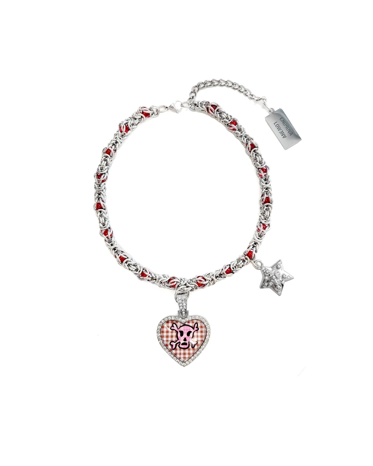 Skull and Cross Bones Necklace - Silver