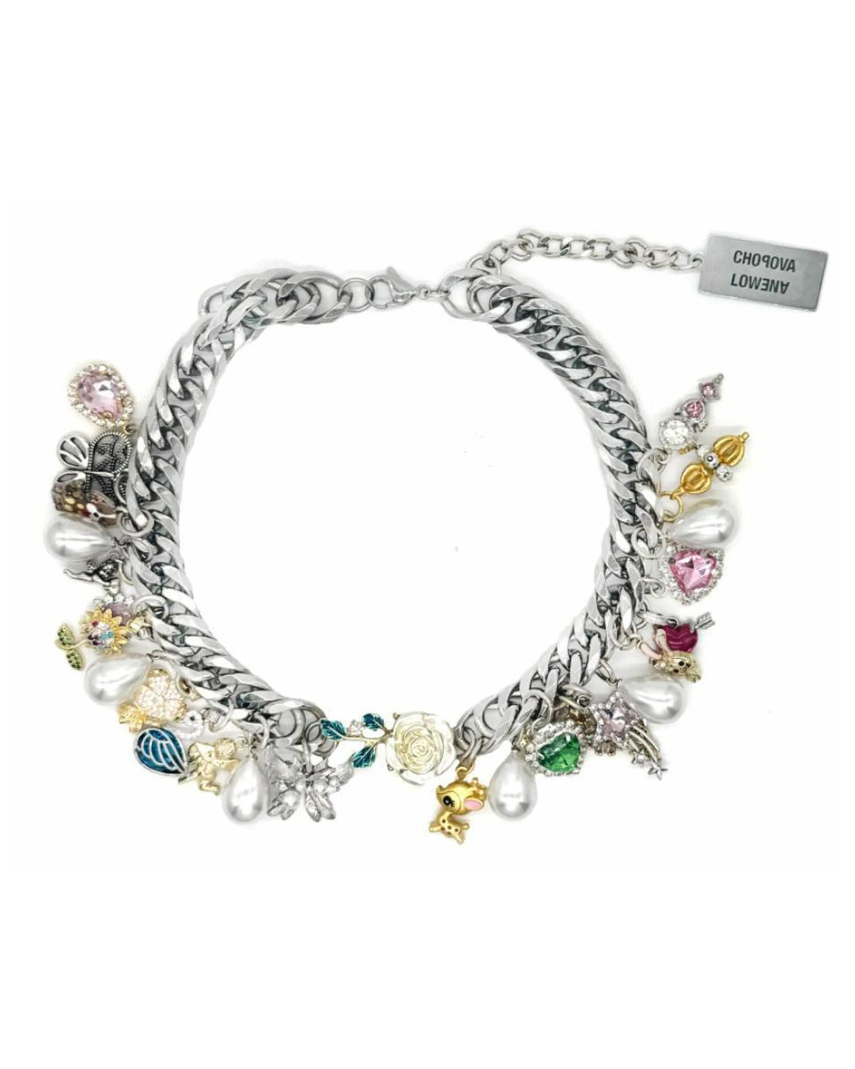 Patchwork Charm Necklace - Multi