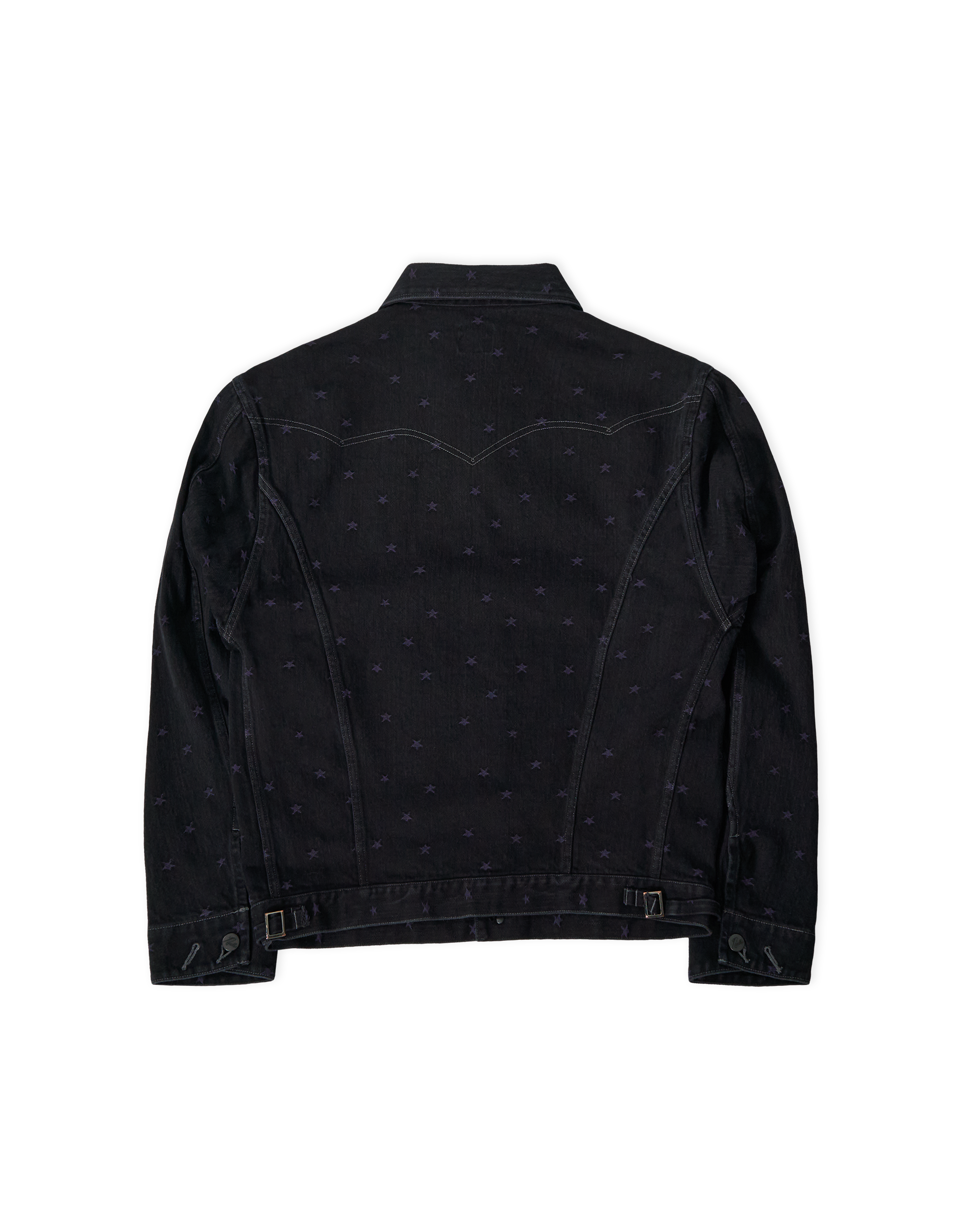 Denim Jacquard Jean Jacket - Black