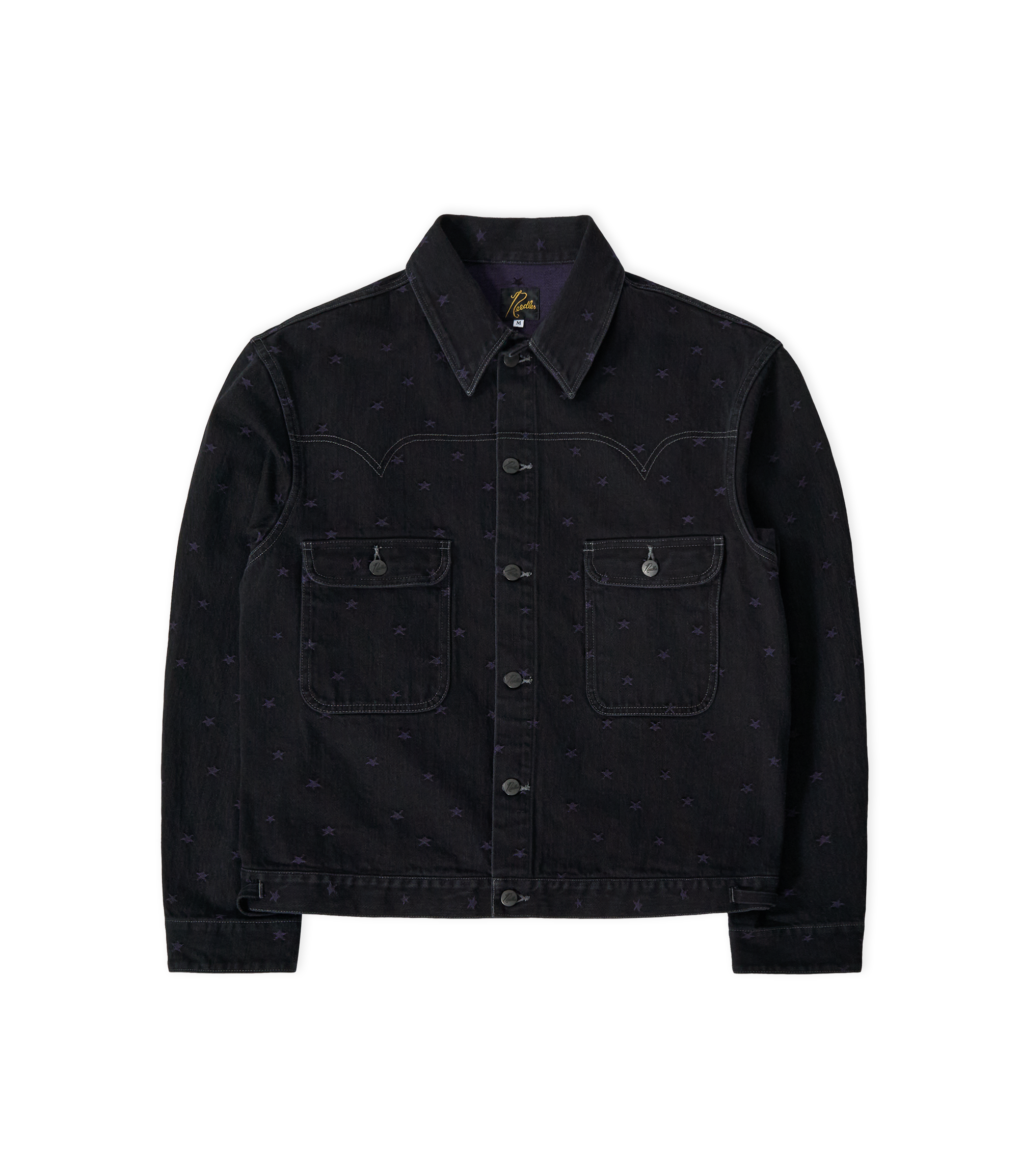 Denim Jacquard Jean Jacket - Black