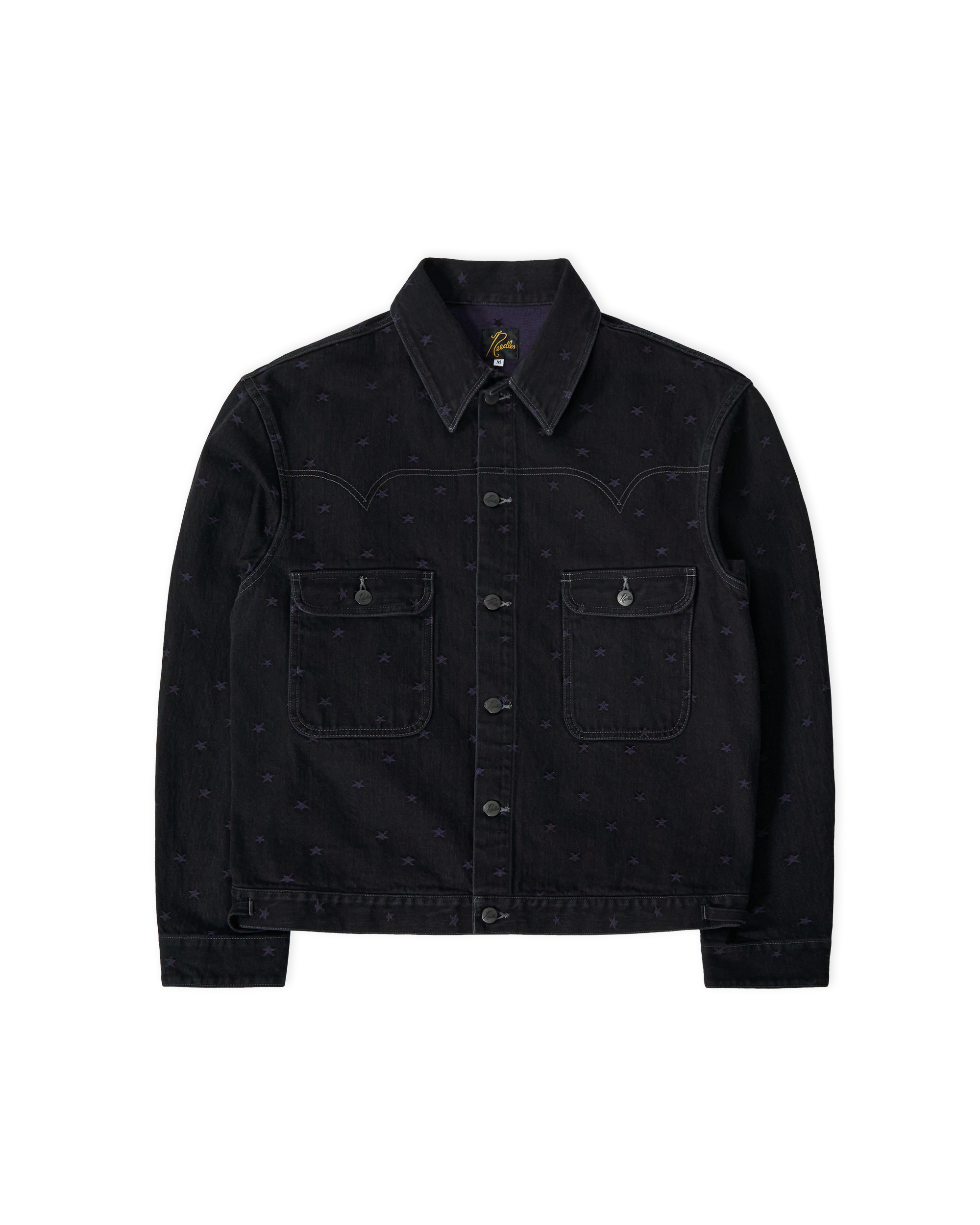 Denim Jacquard Jean Jacket - Black