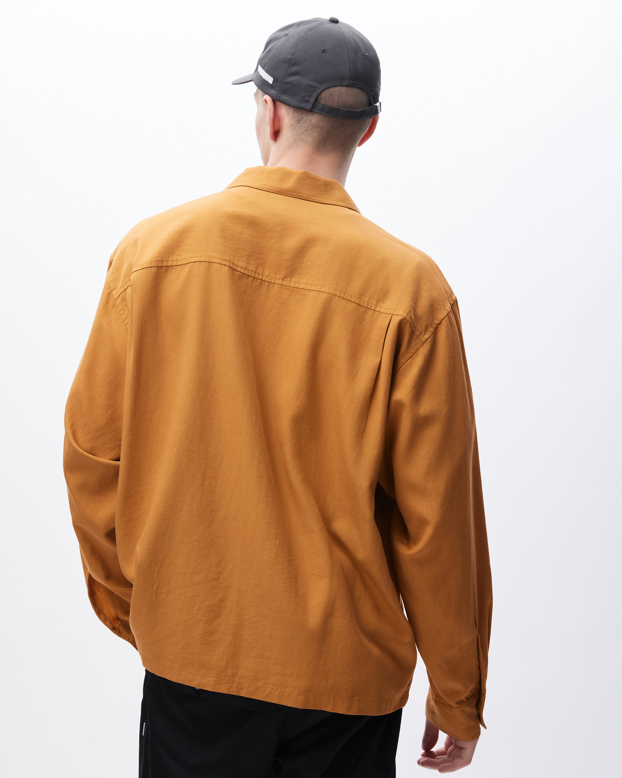 Open Collar L/S Shirt - Black