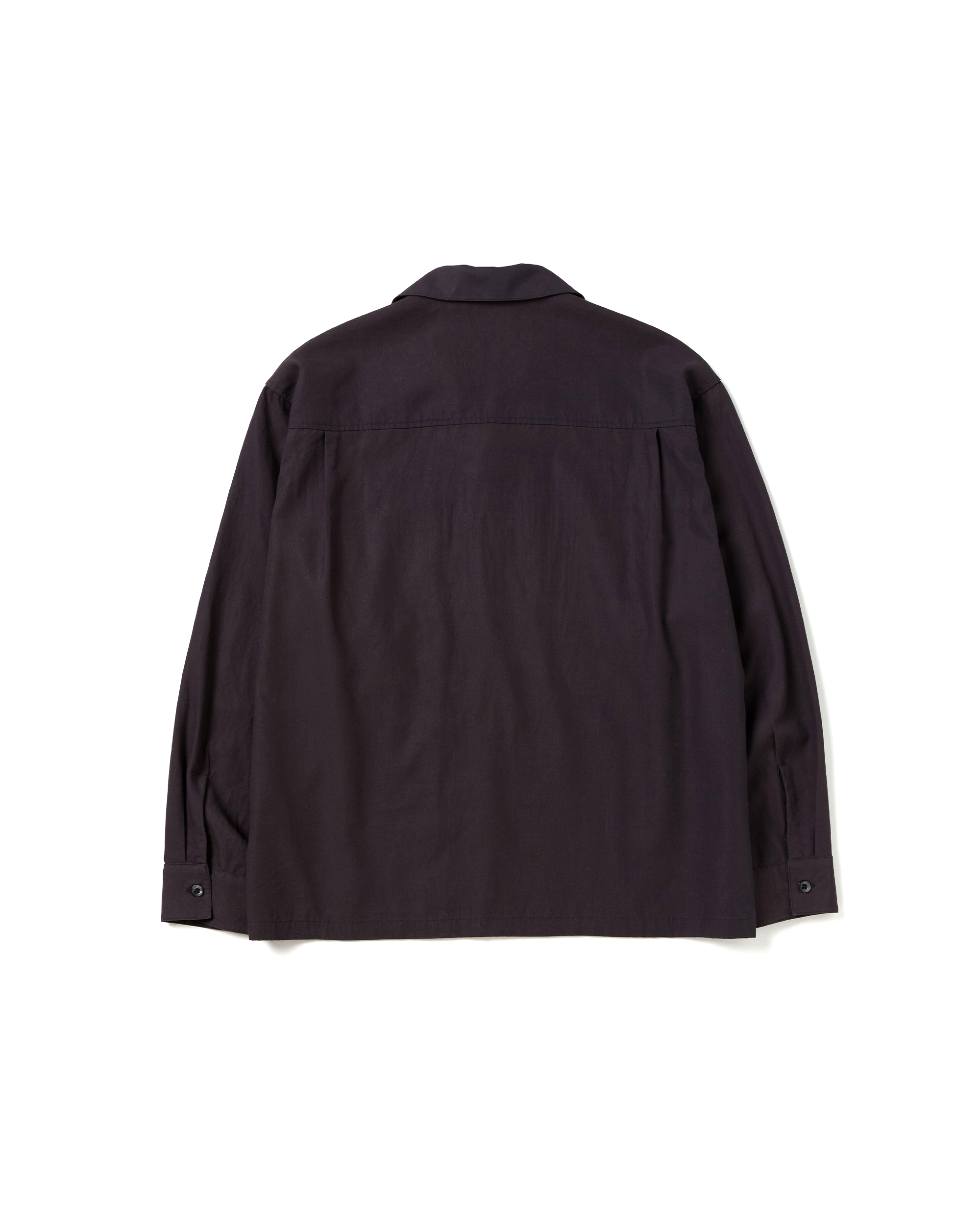 Open Collar L/S Shirt - Black