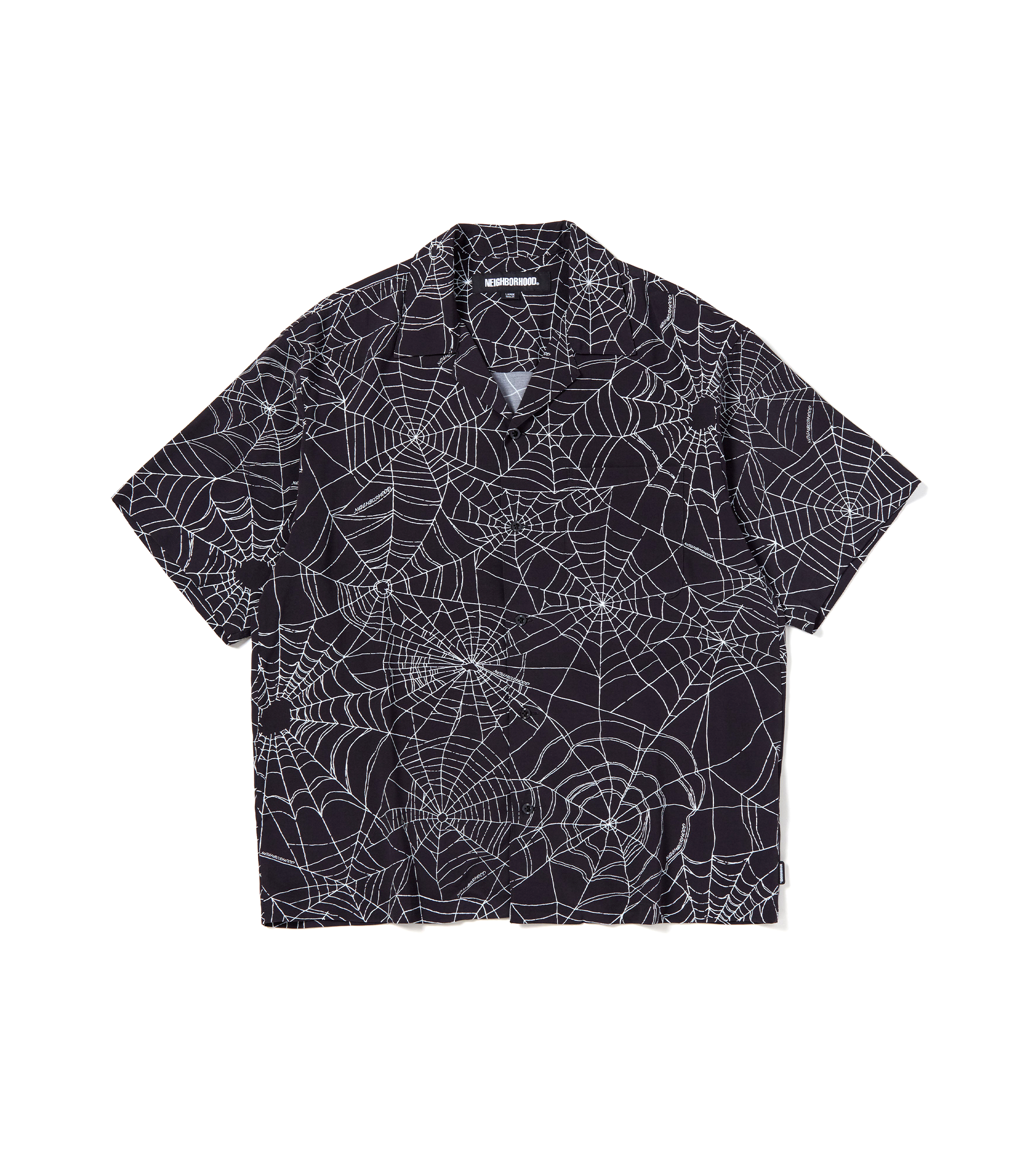 Spider Web Hawaiian S/S Shirt - Black