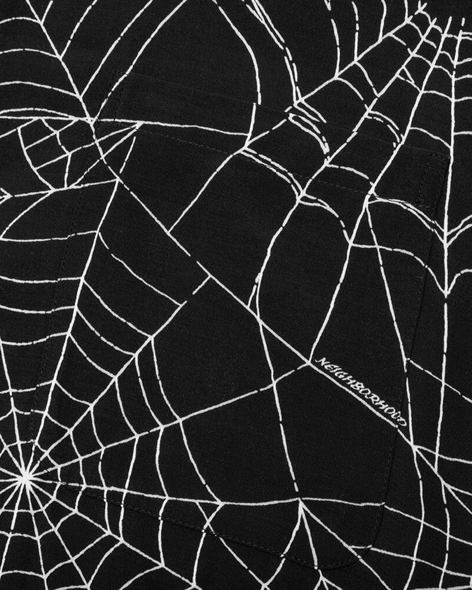 Spider Web Hawaiian S/S Shirt - Black