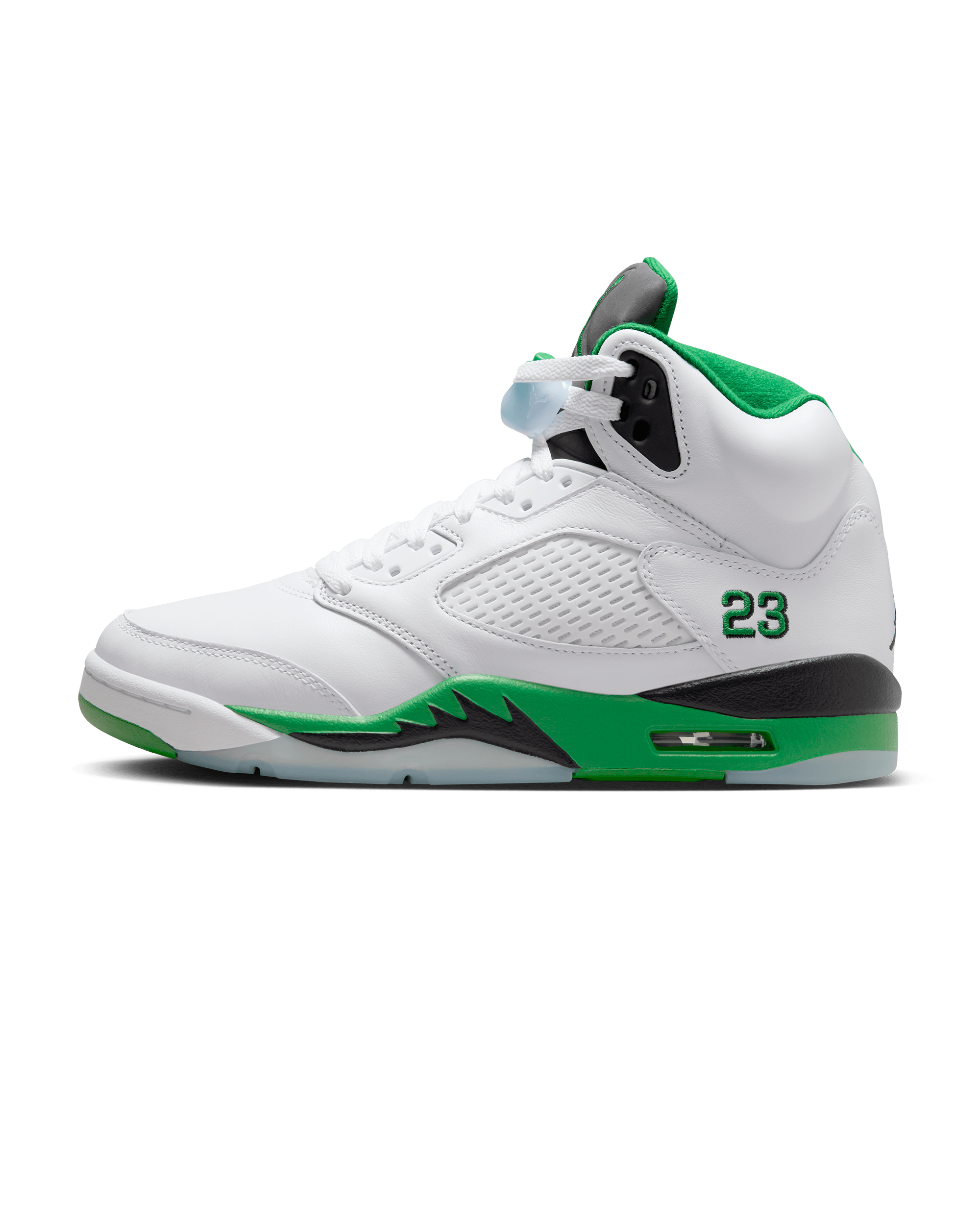 Womens Air Jordan 5 Retro - White / Lucky Green / Black-Ice Blue