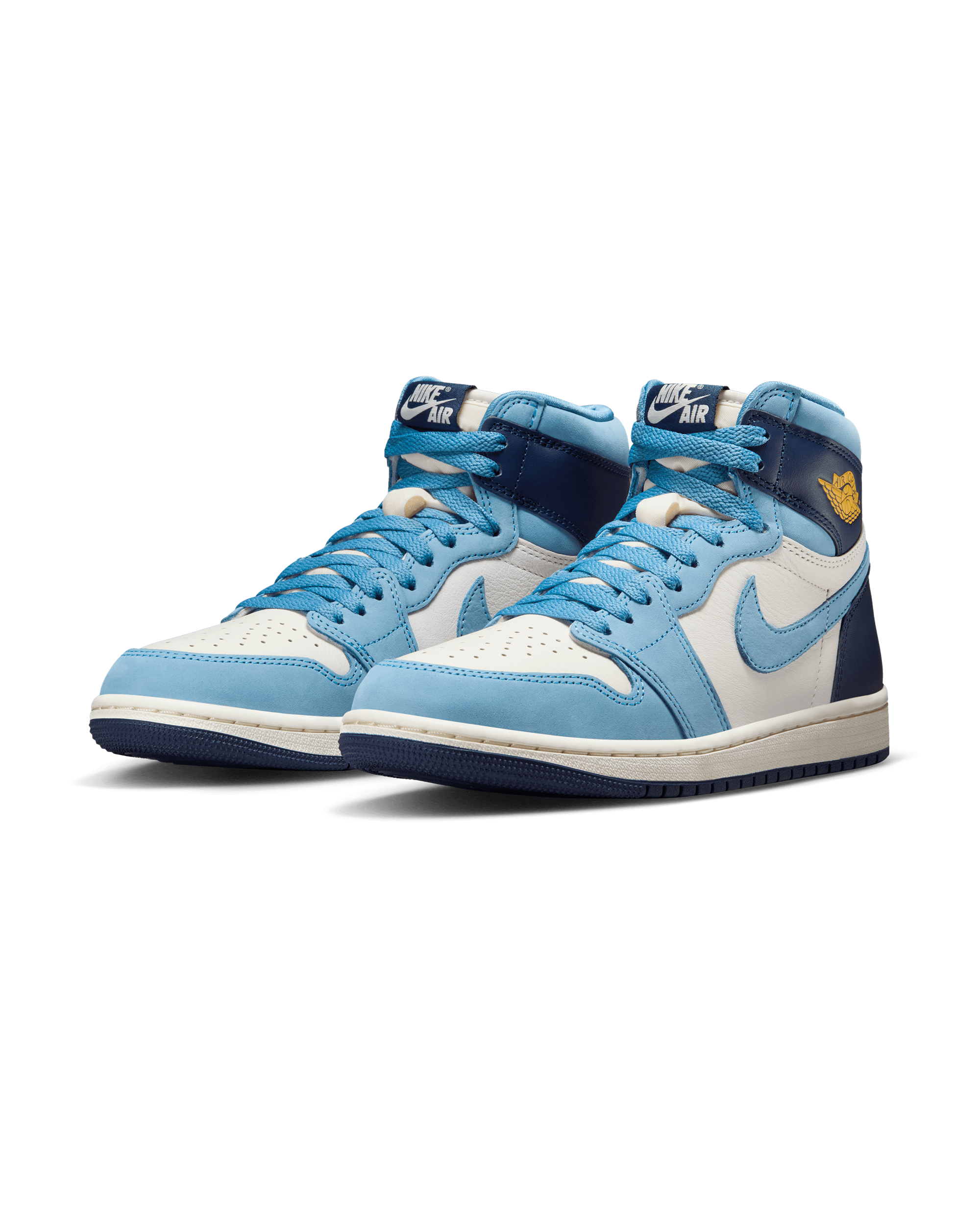 Womens Air Jordan 1 Retro Hi OG "First in Flight" - University Blue / University Gold / Sail