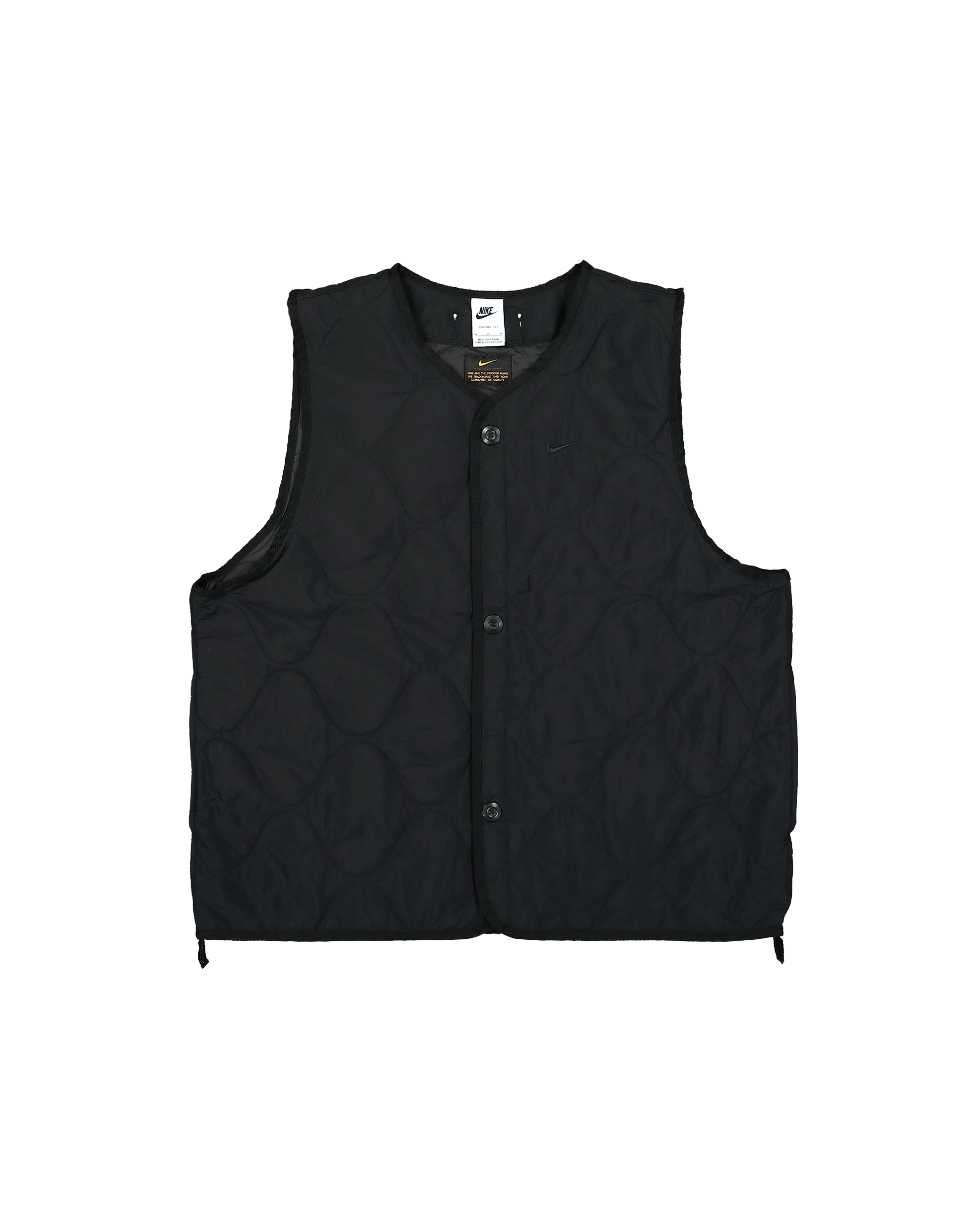 Woven Insulated Military Vest - Black / Black