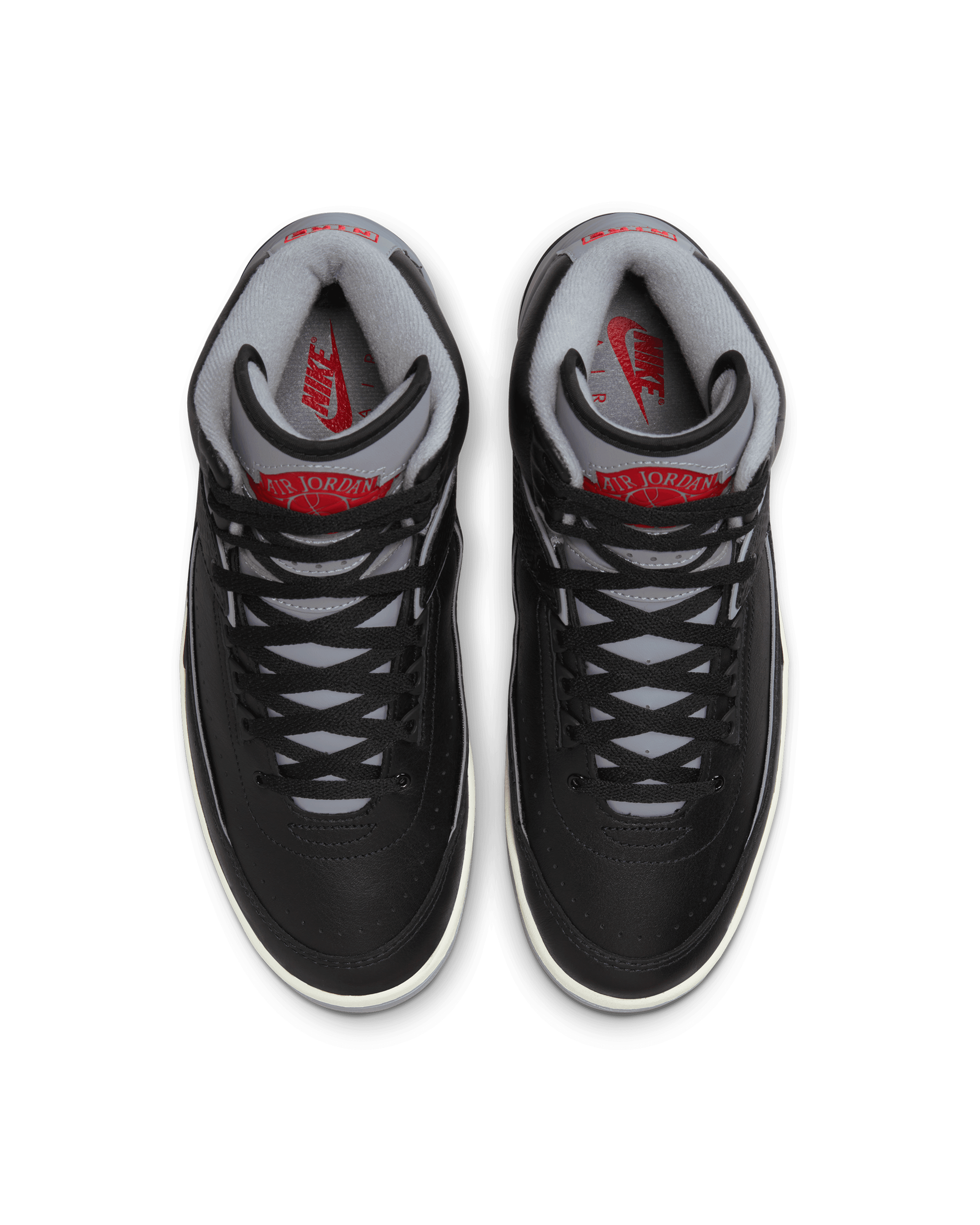 Air Jordan 2 Retro - Black / Cement Grey / Fire Red