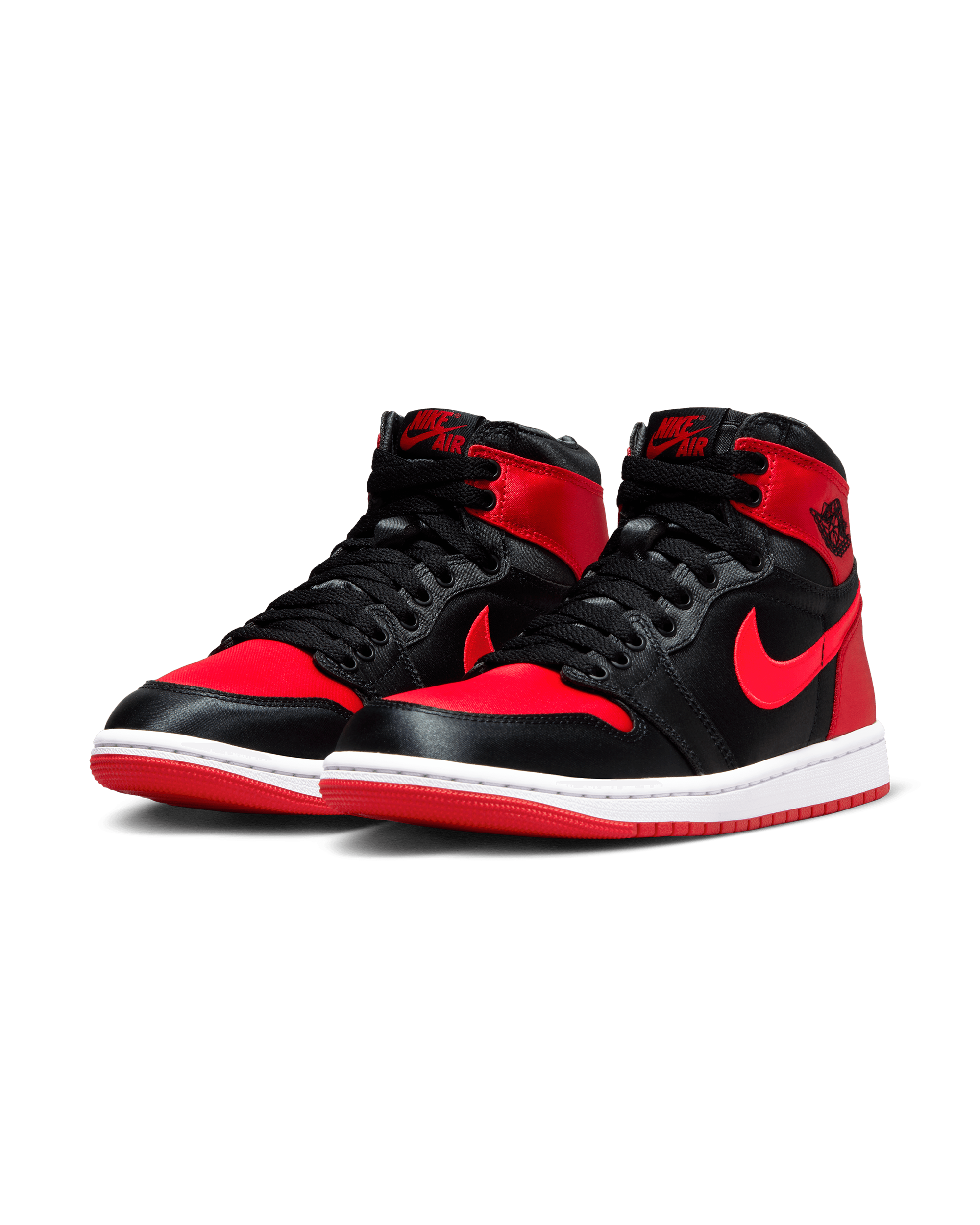 Womens Air Jordan 1 High OG "Satin Bred" - Black / University Red / White