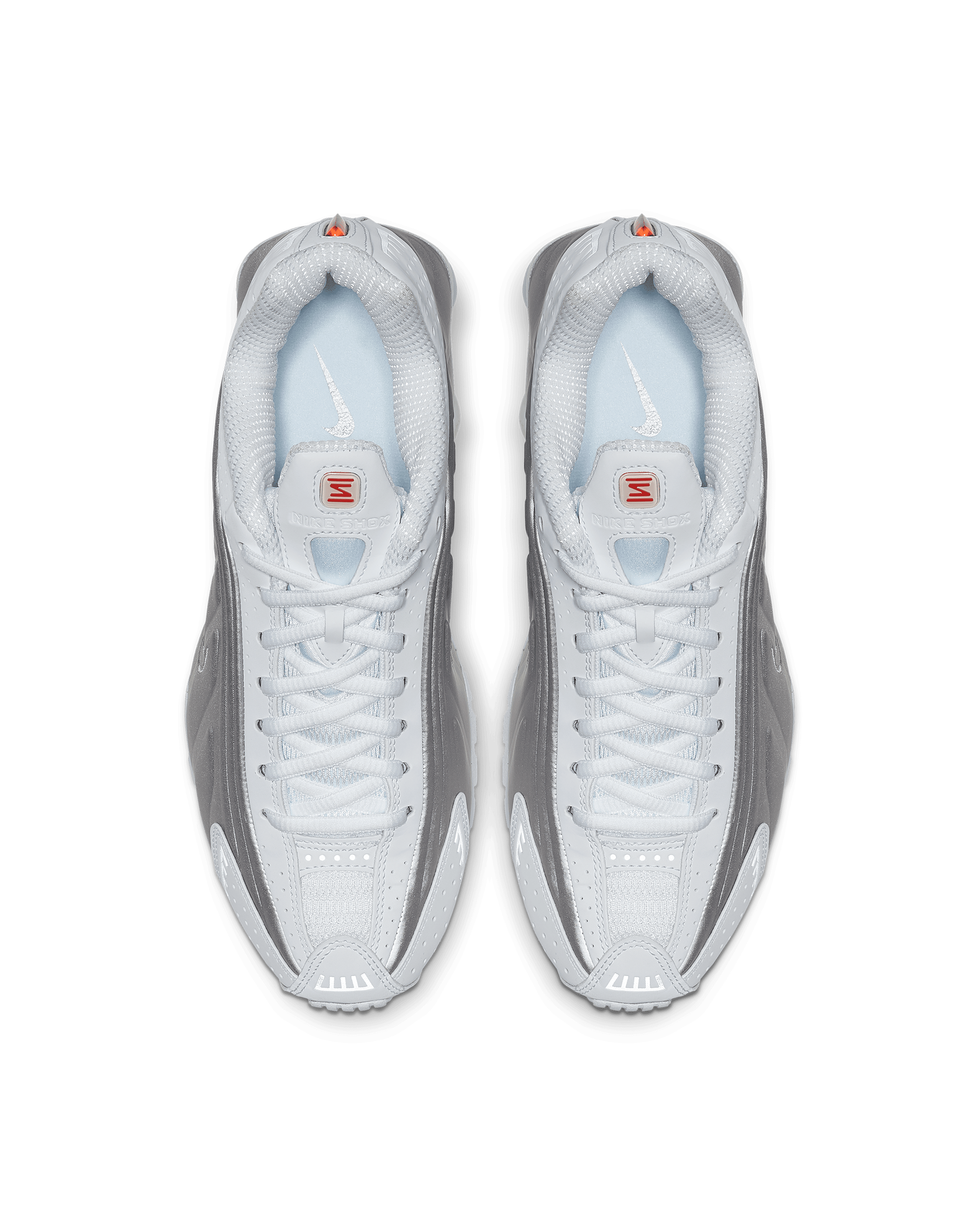 Womens Shox R4 - White / Metallic Silver / Max Orange