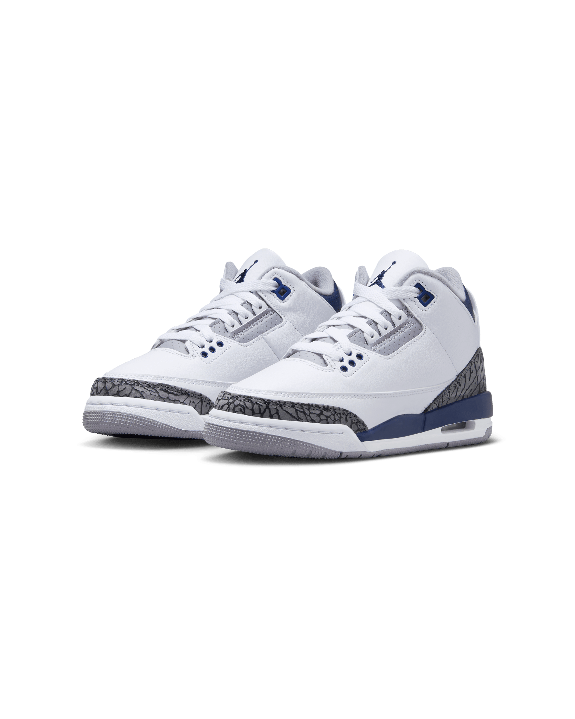 Air Jordan 3 Retro (Gs) - White / Midnight Navy / Cement