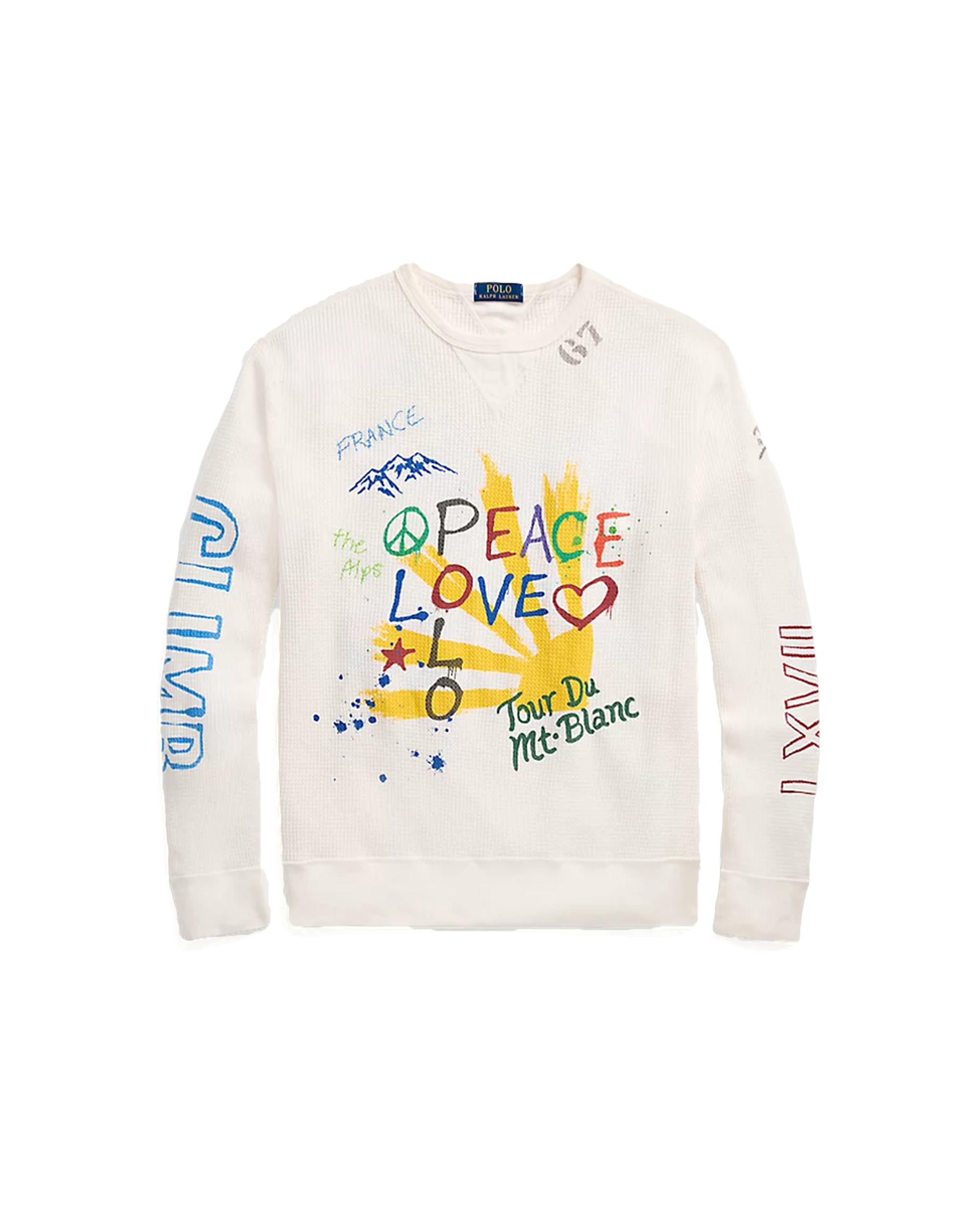 Peace Love Waffle Knit "Nevis" - White